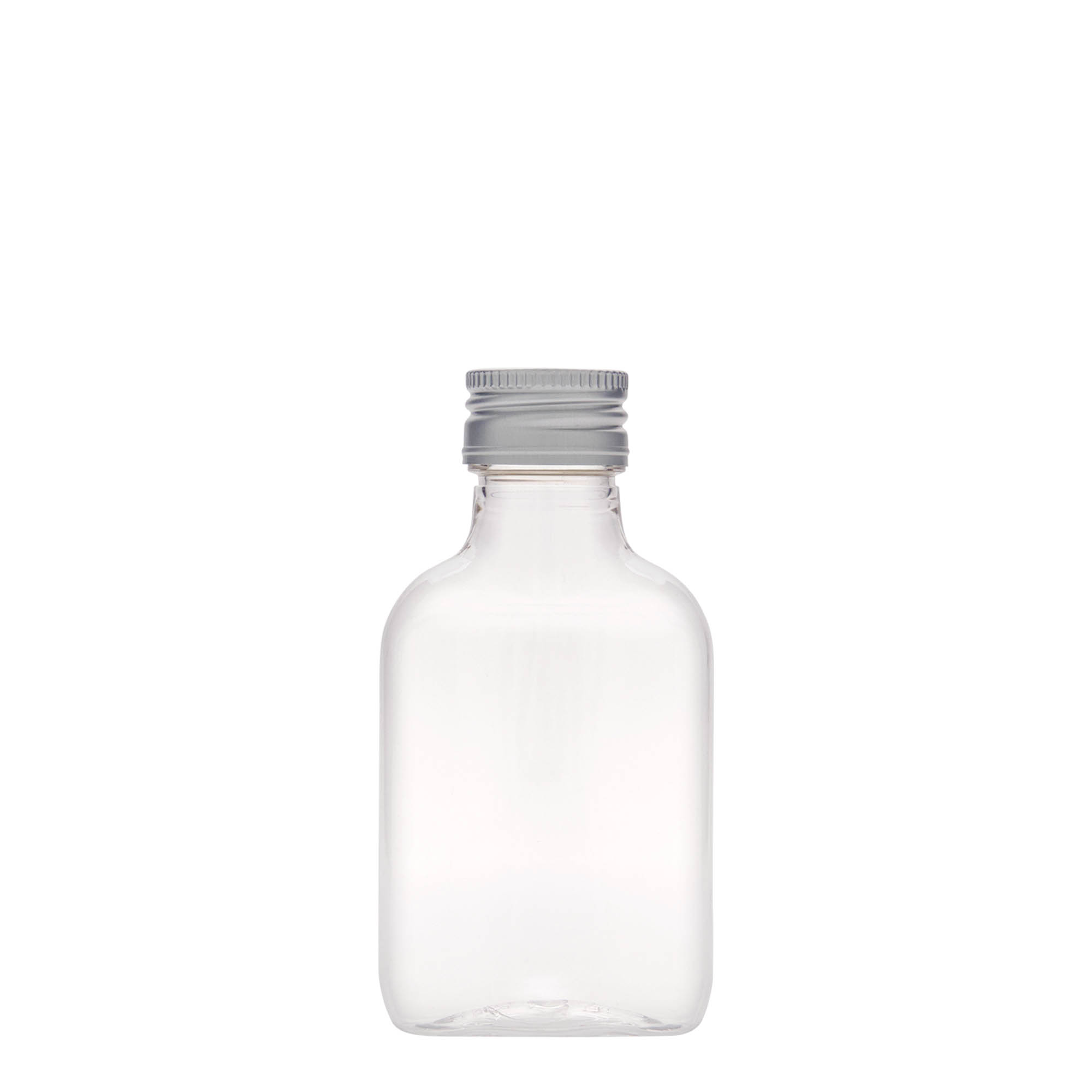 100 ml džepna bočica, ovalna, PET plastika, grlo: PP 28 100 ml džepna bočica, ovalna, PET plastika, grlo: PP 28
