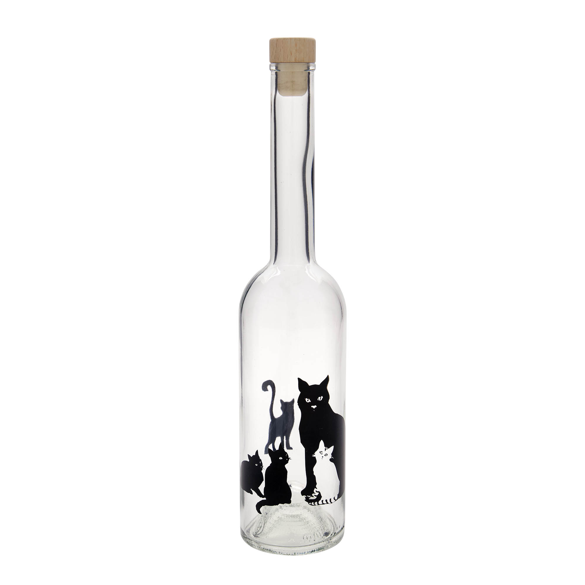 500 ml staklena boca 'Opera', motiv: mačke, grlo: čep 500 ml staklena boca 'Opera', motiv: mačke, grlo: čep