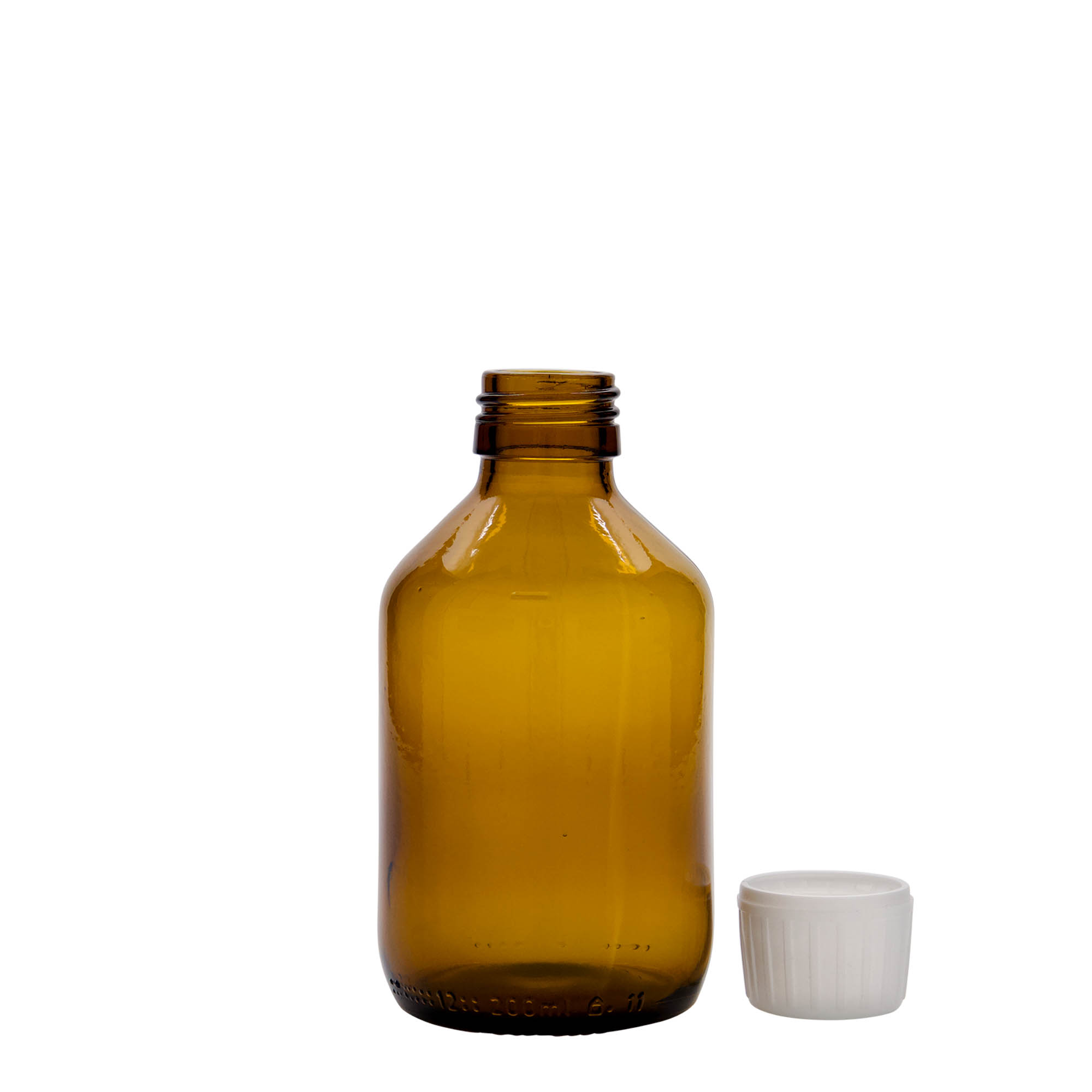 200 ml medicinska bočica, smeđa, staklo, grlo: PP 28