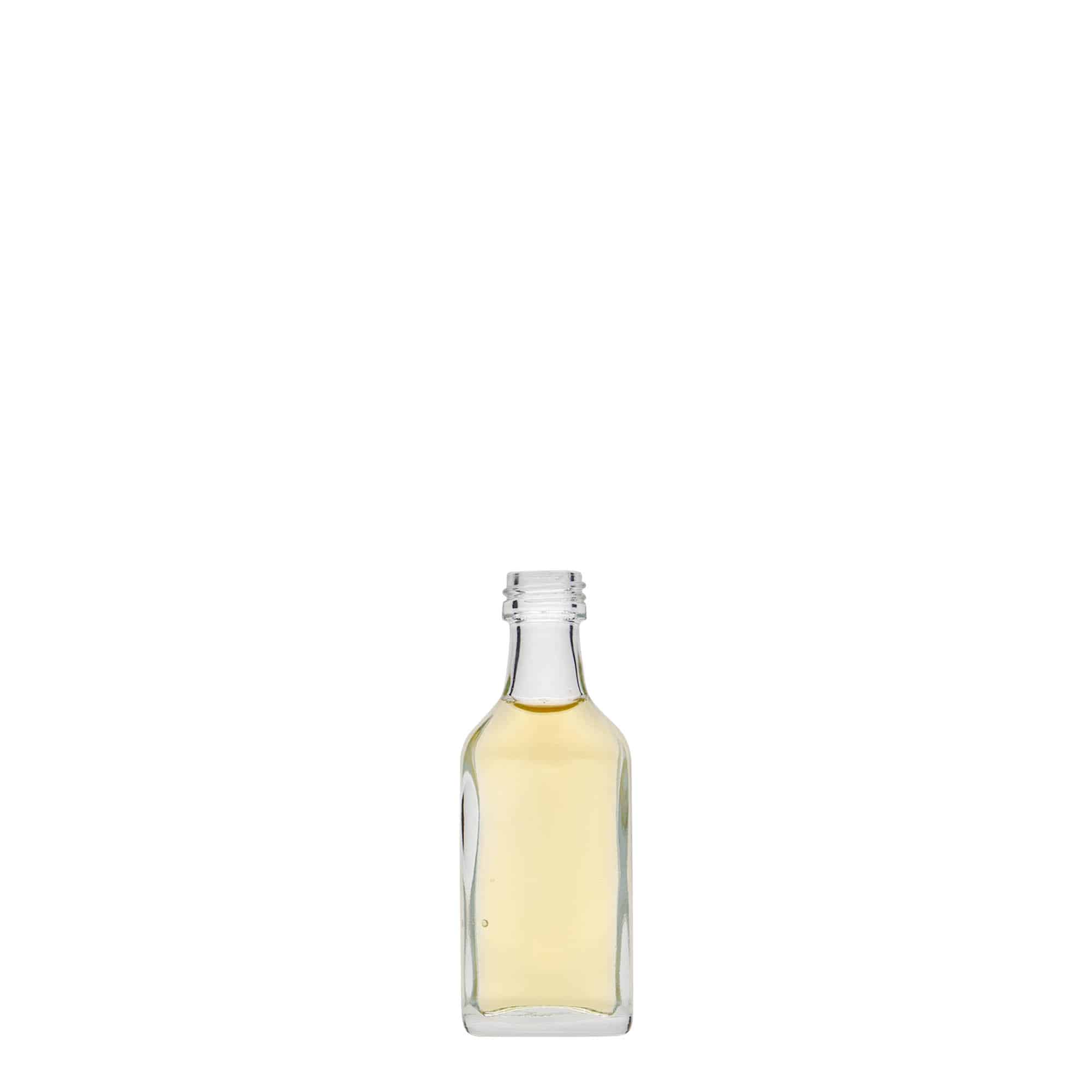 Džepna flaša 20 ml, kvadratna, staklo, otvor: PP 18