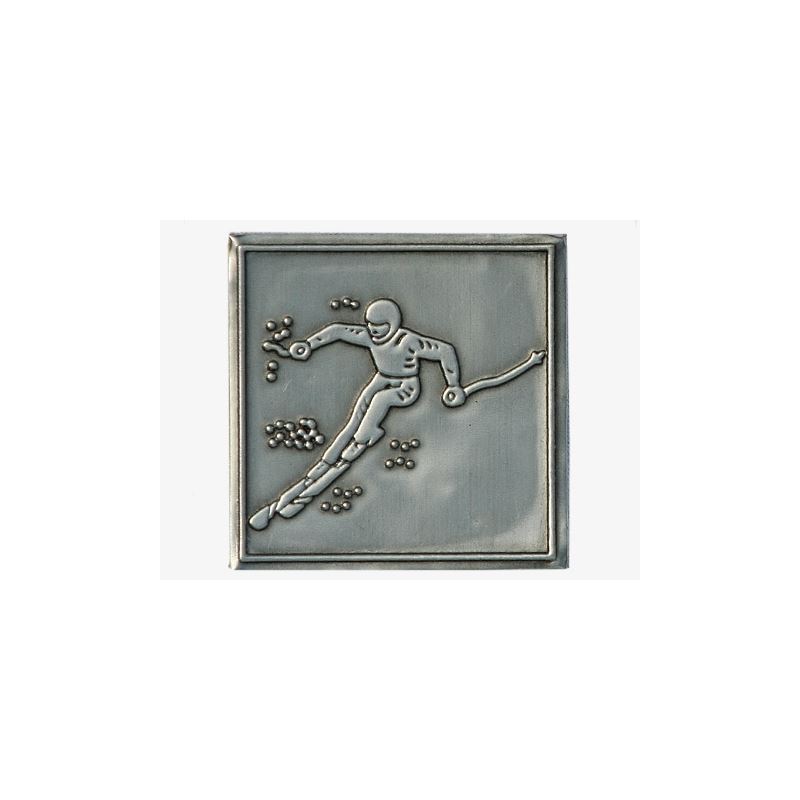 Pločica od kositra 'Polazak', kvadratna, metal, srebrna Pločica od kositra 'Polazak', kvadratna, metal, srebrna