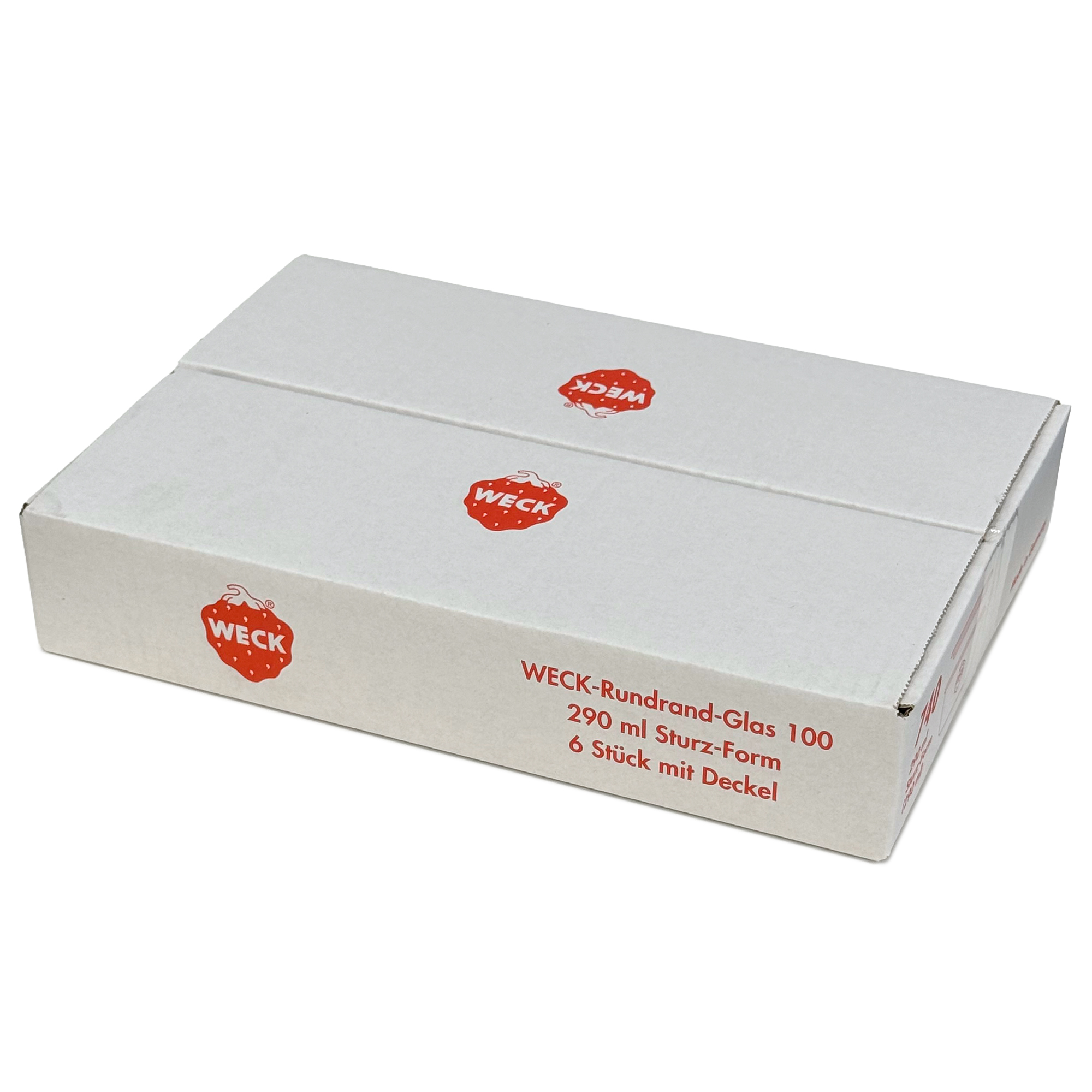 6x 290 ml WECK staklenka za preokretanje niska sa staklenim poklopcem RR 100