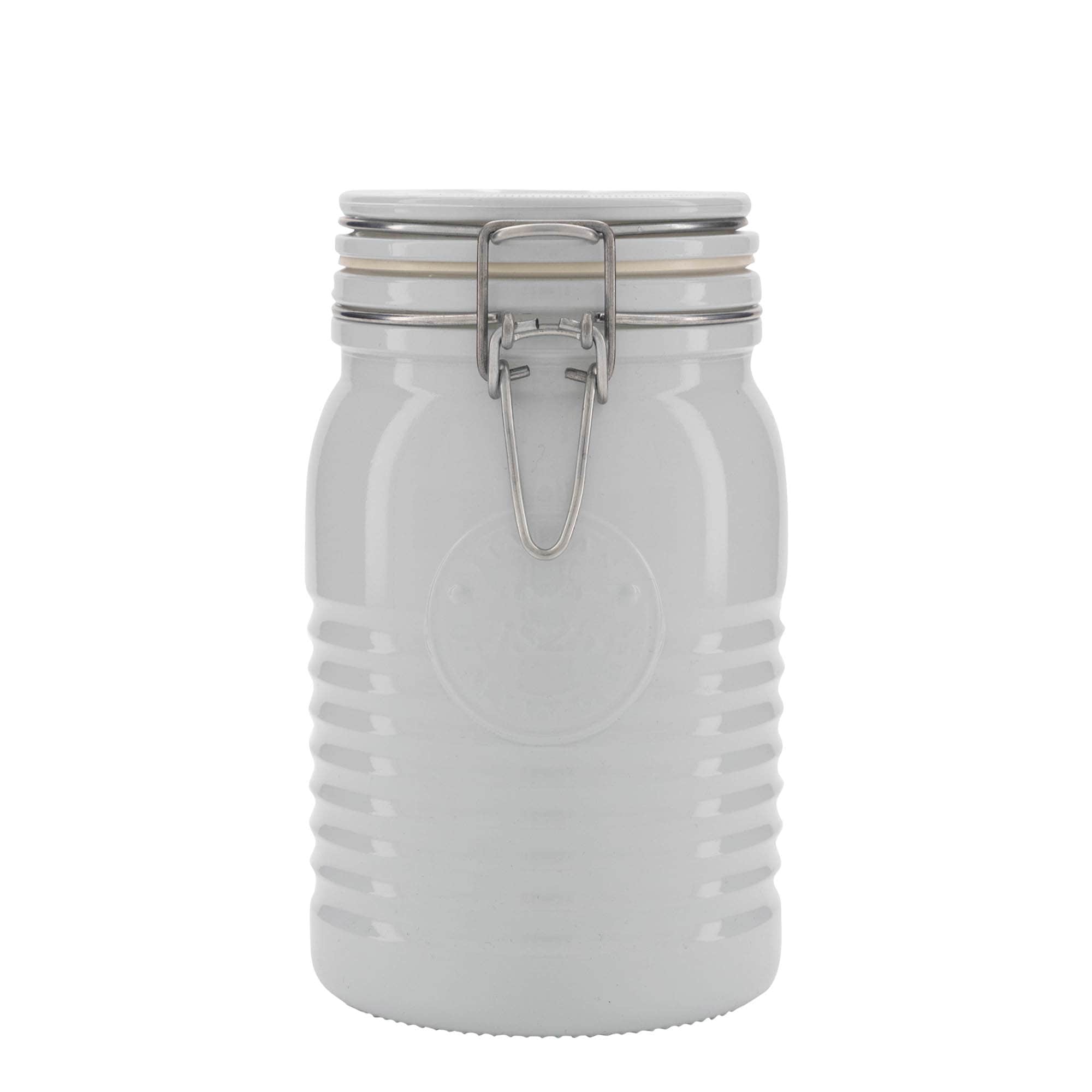 Staklenka sa hermetičkim zatvaračem 1.000 ml 'Officina 1825', bijela, otvor: Hermetički zatvarač Staklenka sa hermetičkim zatvaračem 1.000 ml 'Officina 1825', bijela, otvor: Hermetički zatvarač