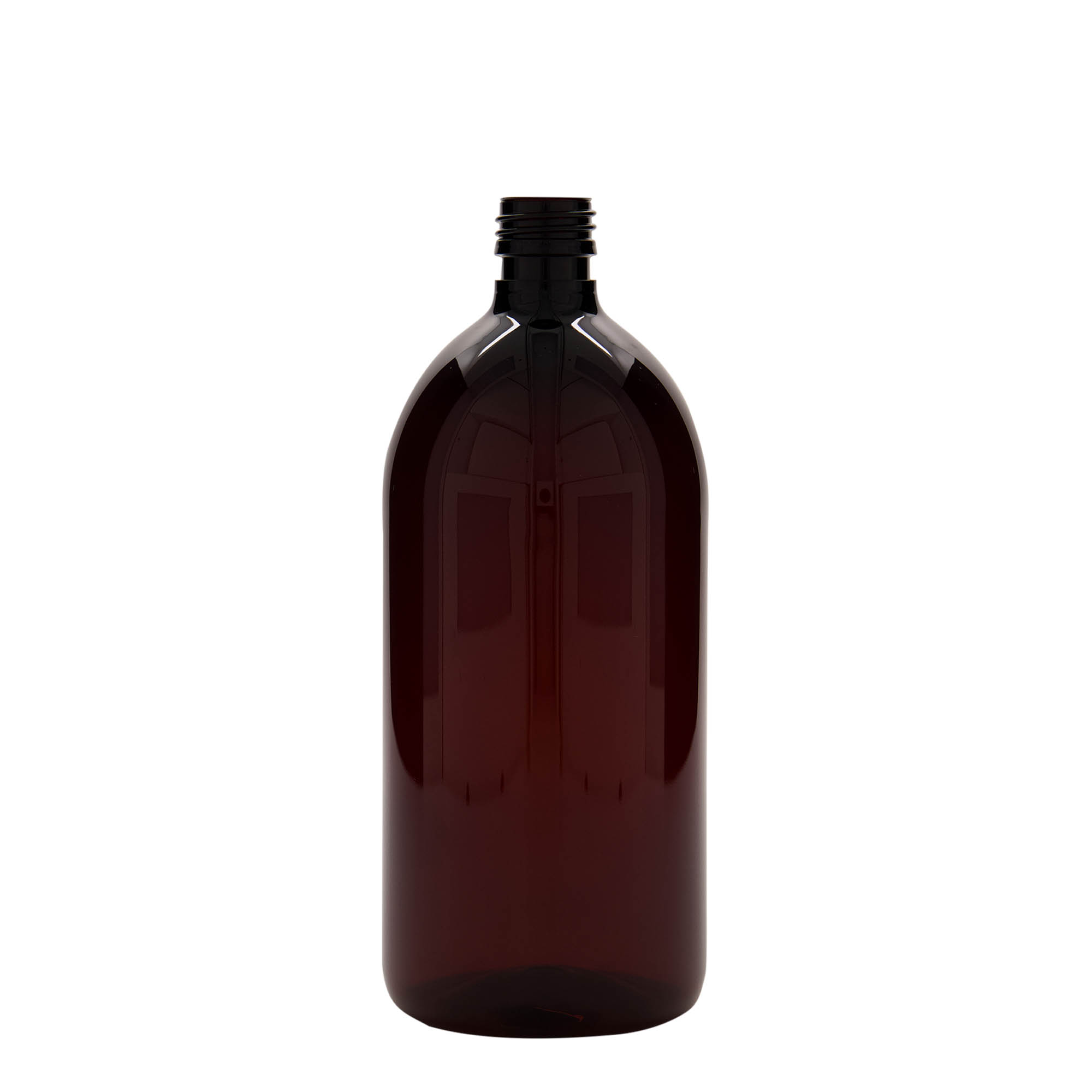 1.000 ml PET medicinska boca, smeđa, plastika, grlo: PP 28