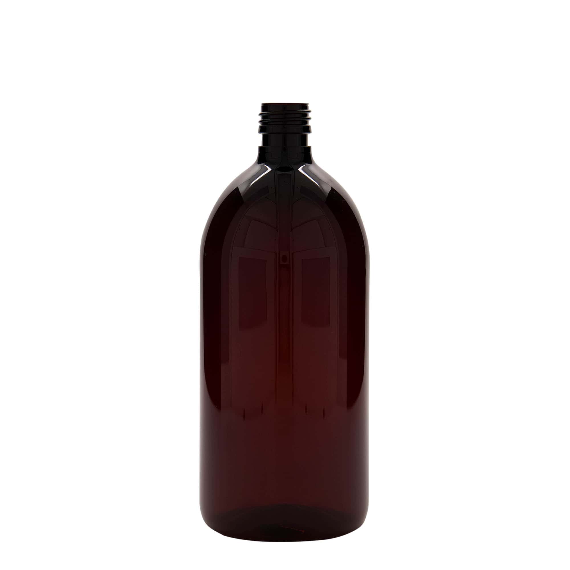 1.000 ml PET medicinska boca, smeđa, plastika, grlo: PP 28