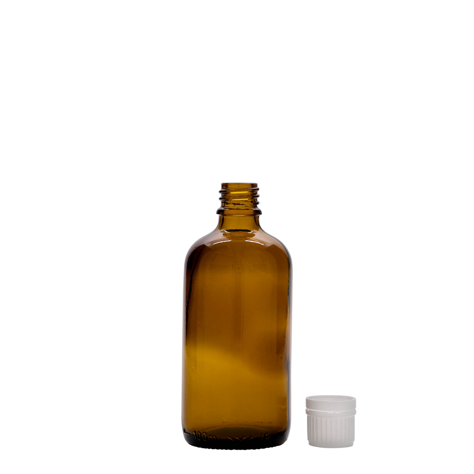 100 ml medicinska bočica, staklena, smeđa, otvor: DIN 18