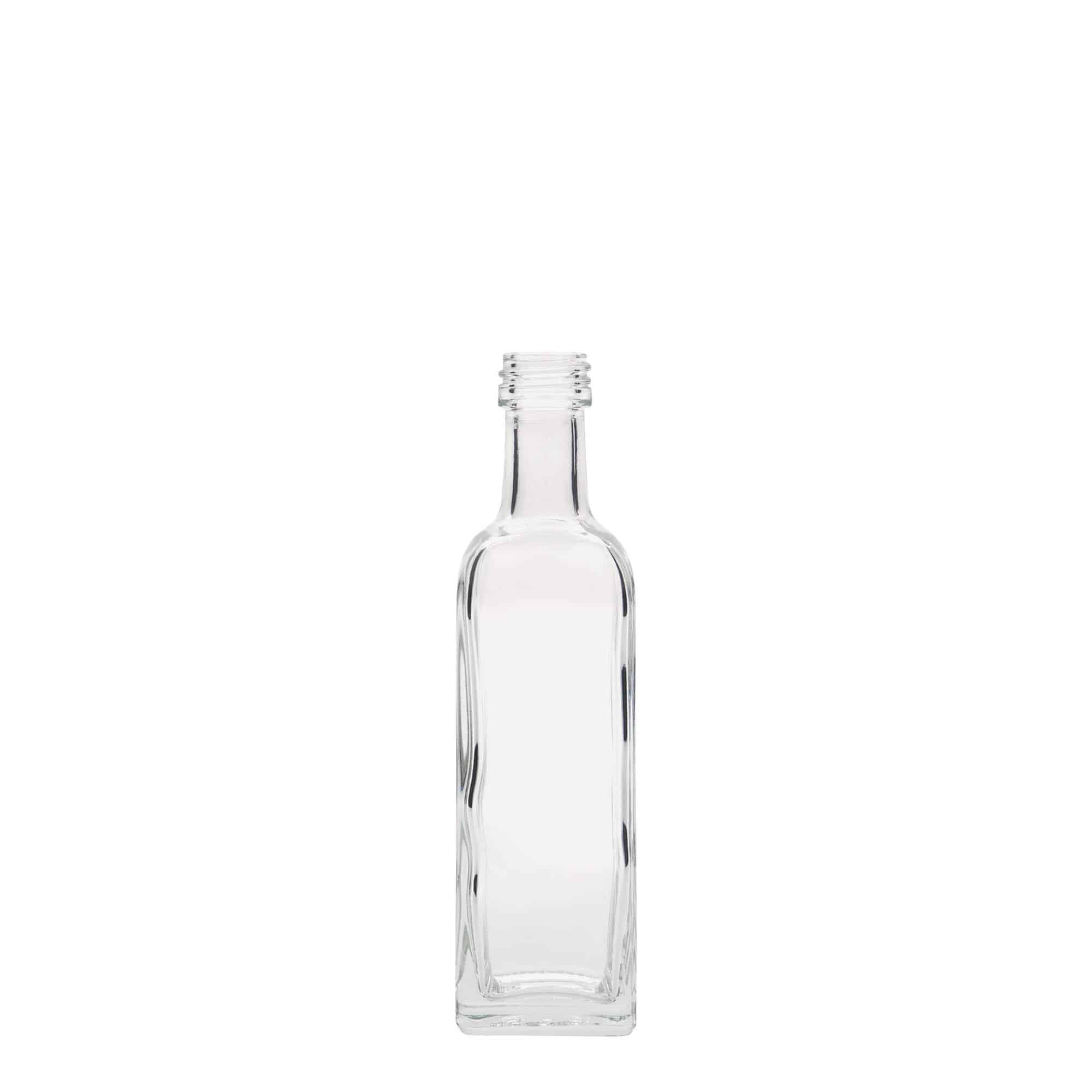 Staklena flaša 60 ml 'Marasca', kvadratna, otvor: PP 18