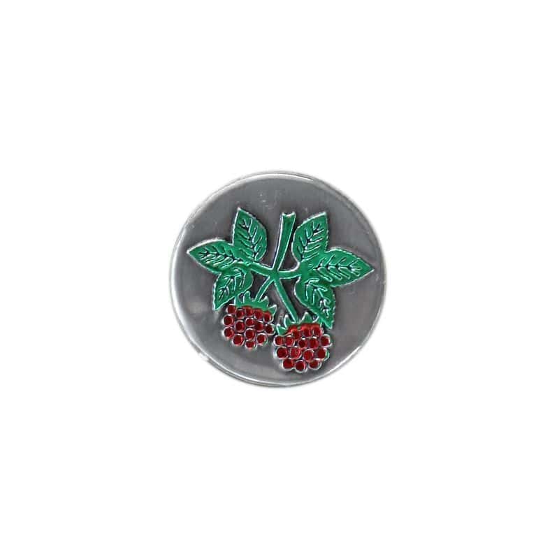 Limena etiketa 'Malina', okrugla, metal, srebrna Limena etiketa 'Malina', okrugla, metal, srebrna