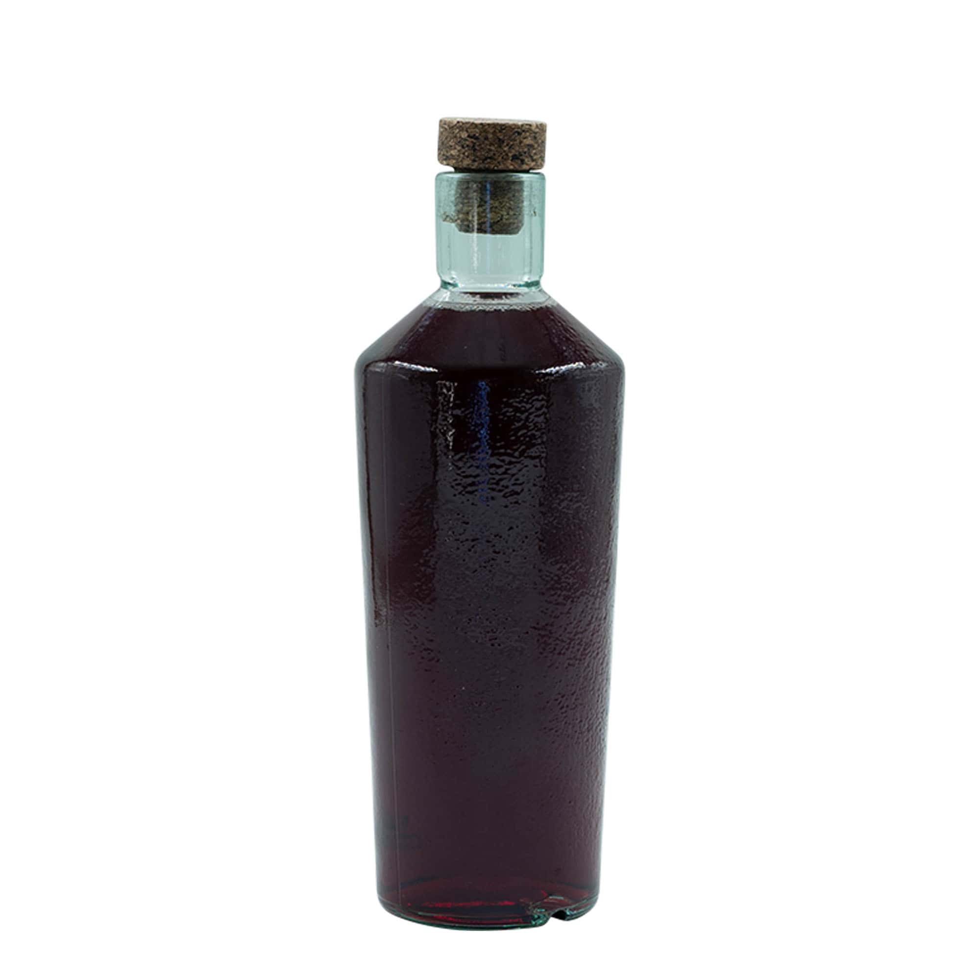 700 ml ručno rađena staklena boca 'Primal', otvor: pluta