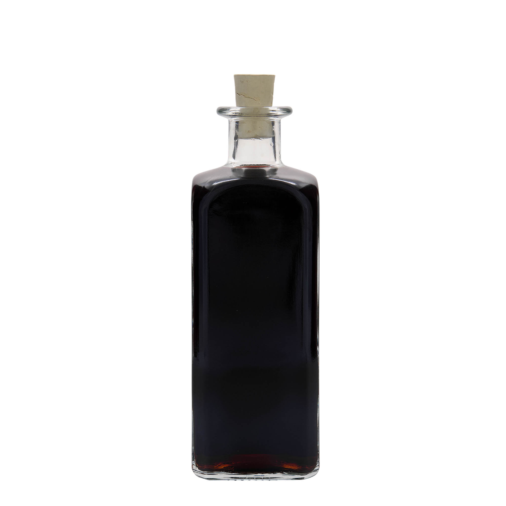500 ml staklena boca Apotheker Carré, kvadratna, otvor: pluta