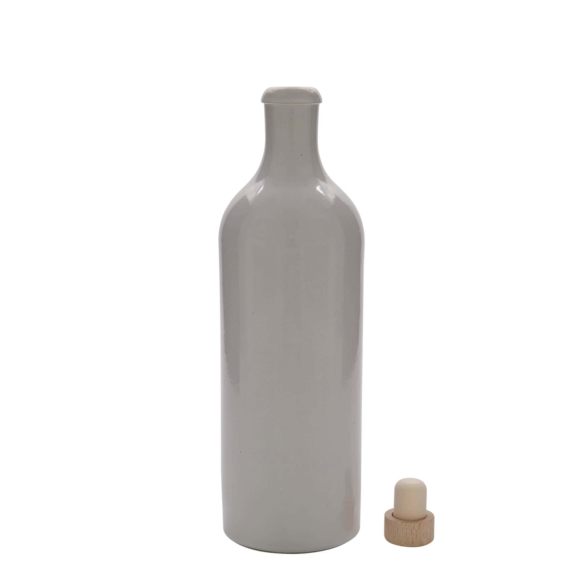 750 ml keramički vrč, kamenina, bijeli, otvor: čep