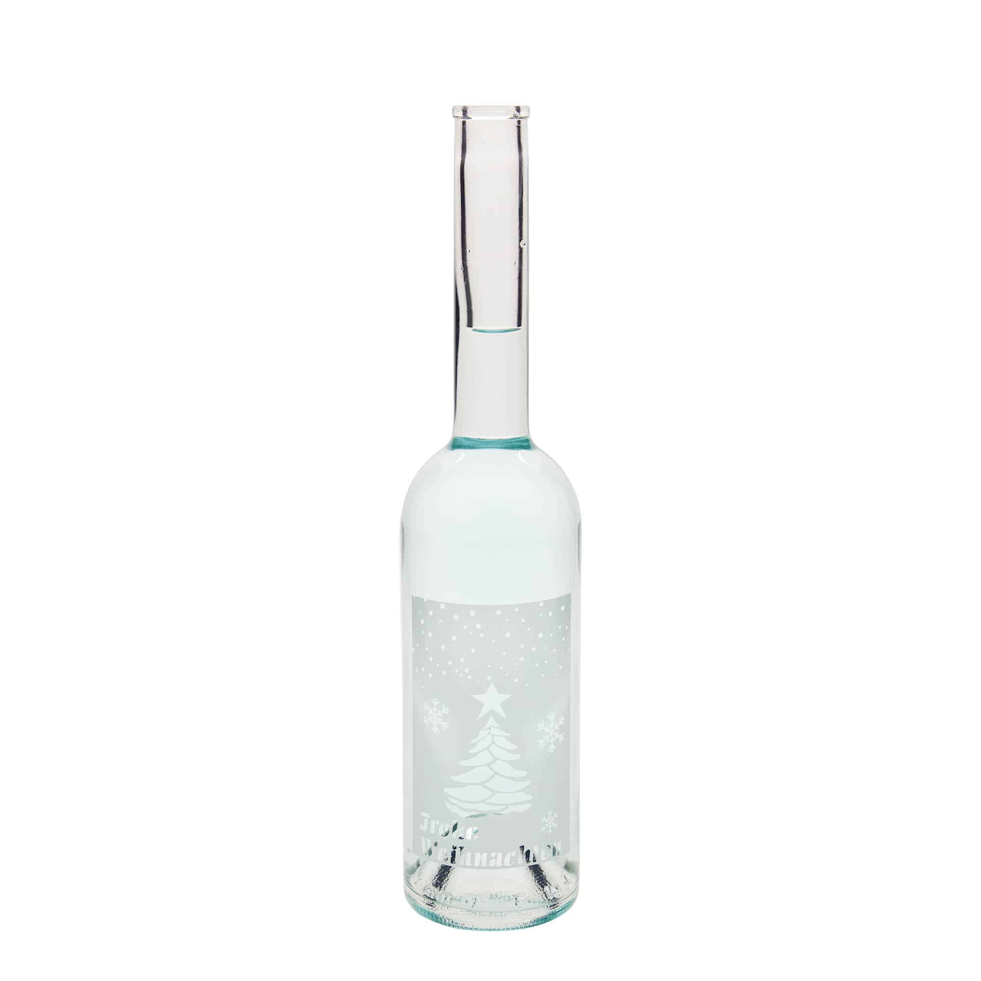 Staklena flaša 500 ml 'Opera', motiv: Bijeli Božić, otvor: Pluto