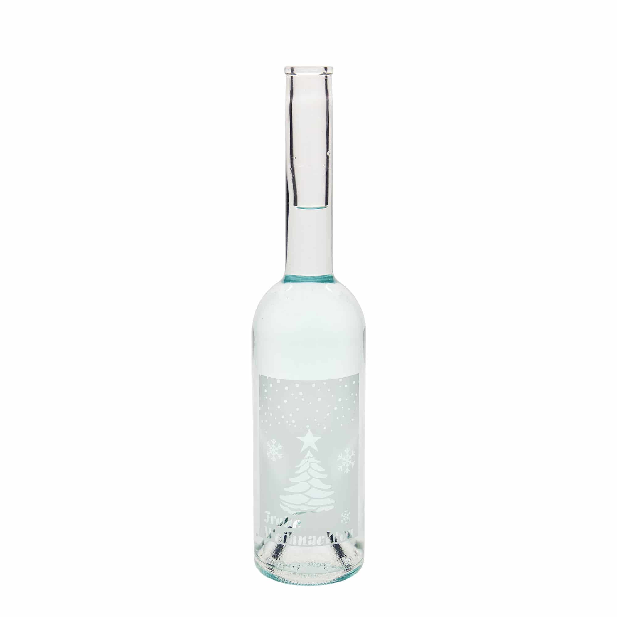 500 ml staklena boca 'Opera', motiv: Bijeli Božić, otvor: plutani čep