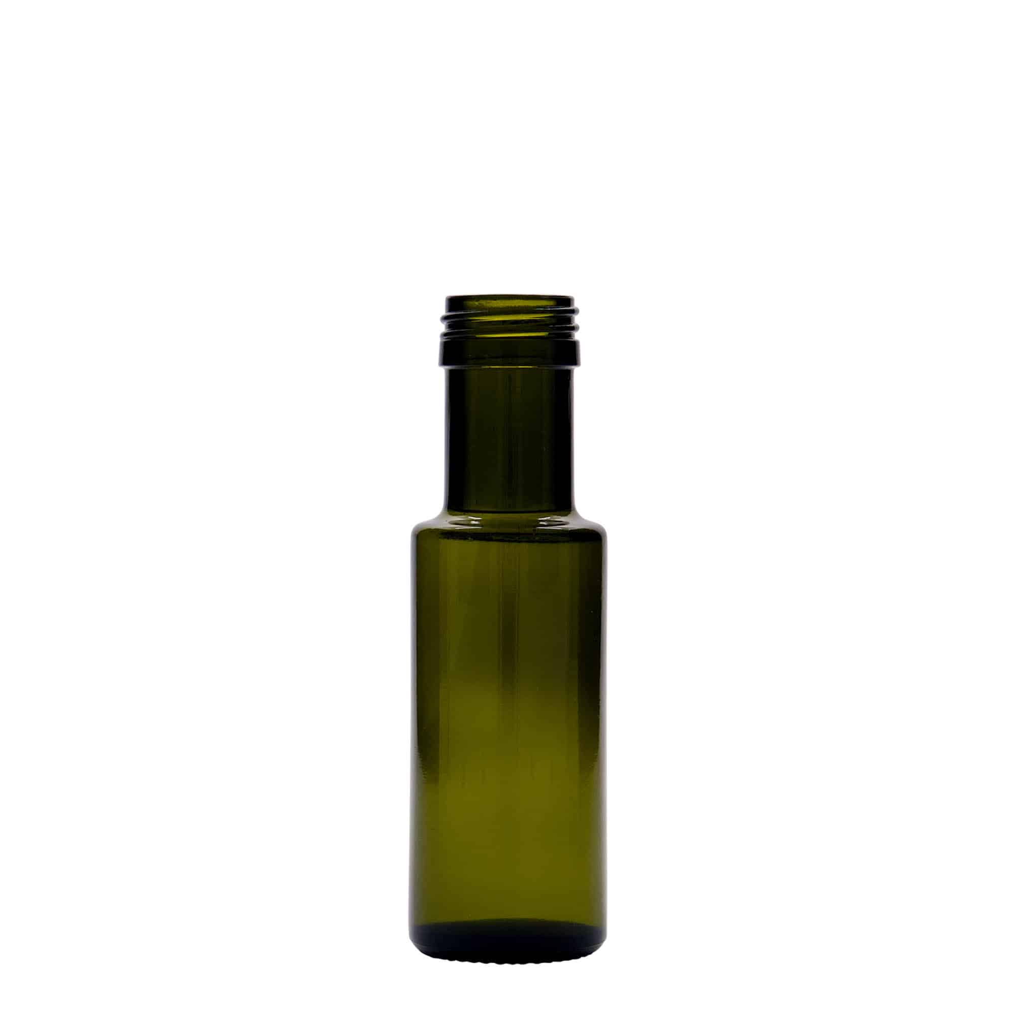 Staklena flaša 100 ml 'Dorica', antikno zelena, otvor: PP 31,5