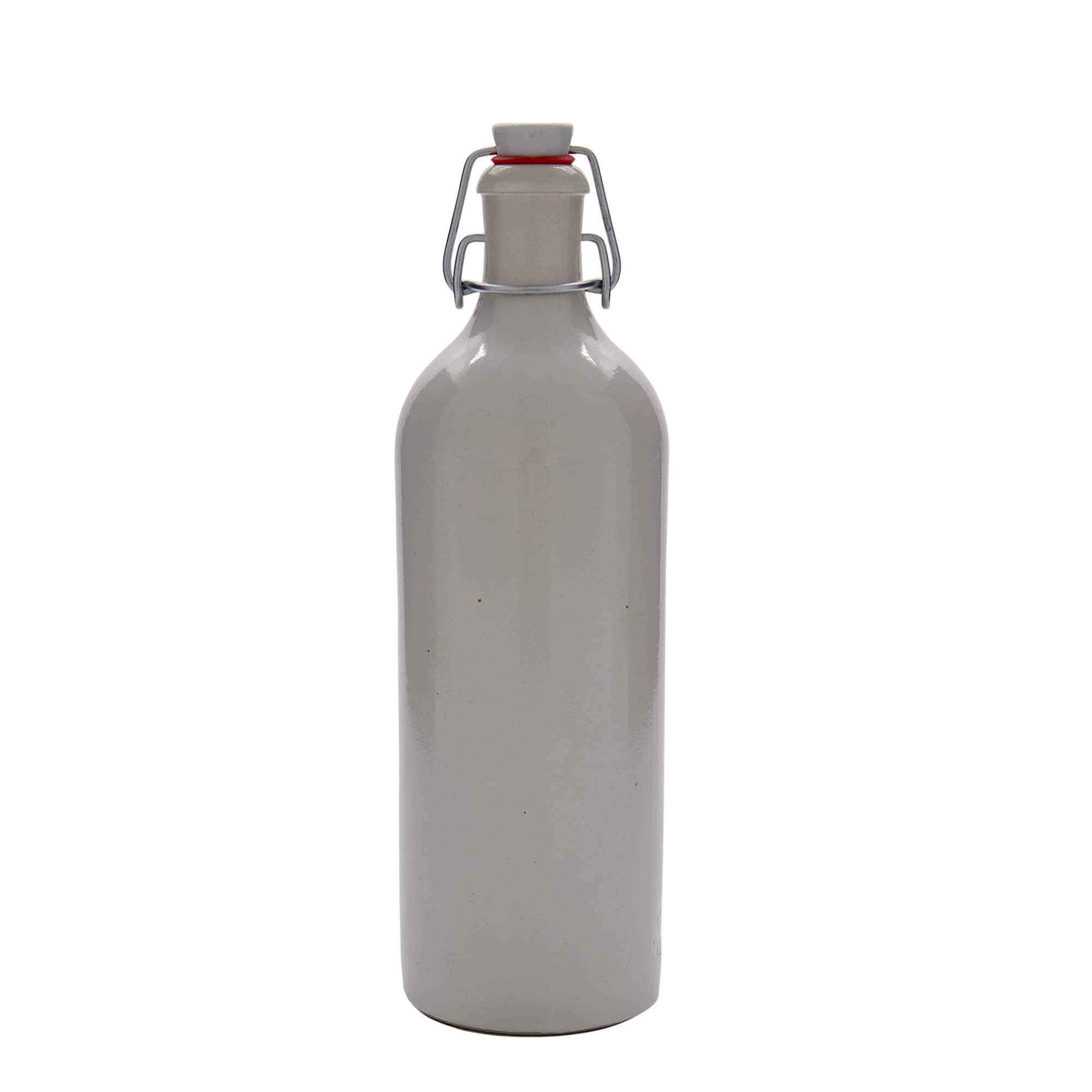 750 ml glineni vrč, kamenina, bijeli, otvor: zatvarač sa kopčom