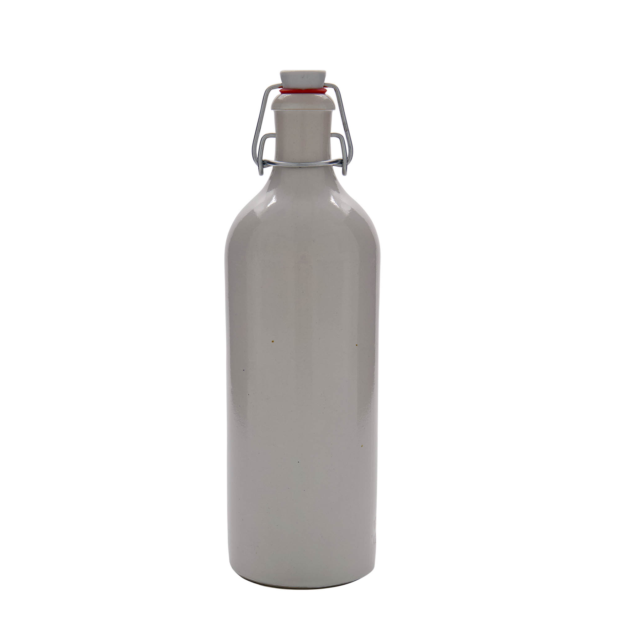 750 ml glineni vrč, kamenina, bijeli, otvor: zatvarač sa kopčom