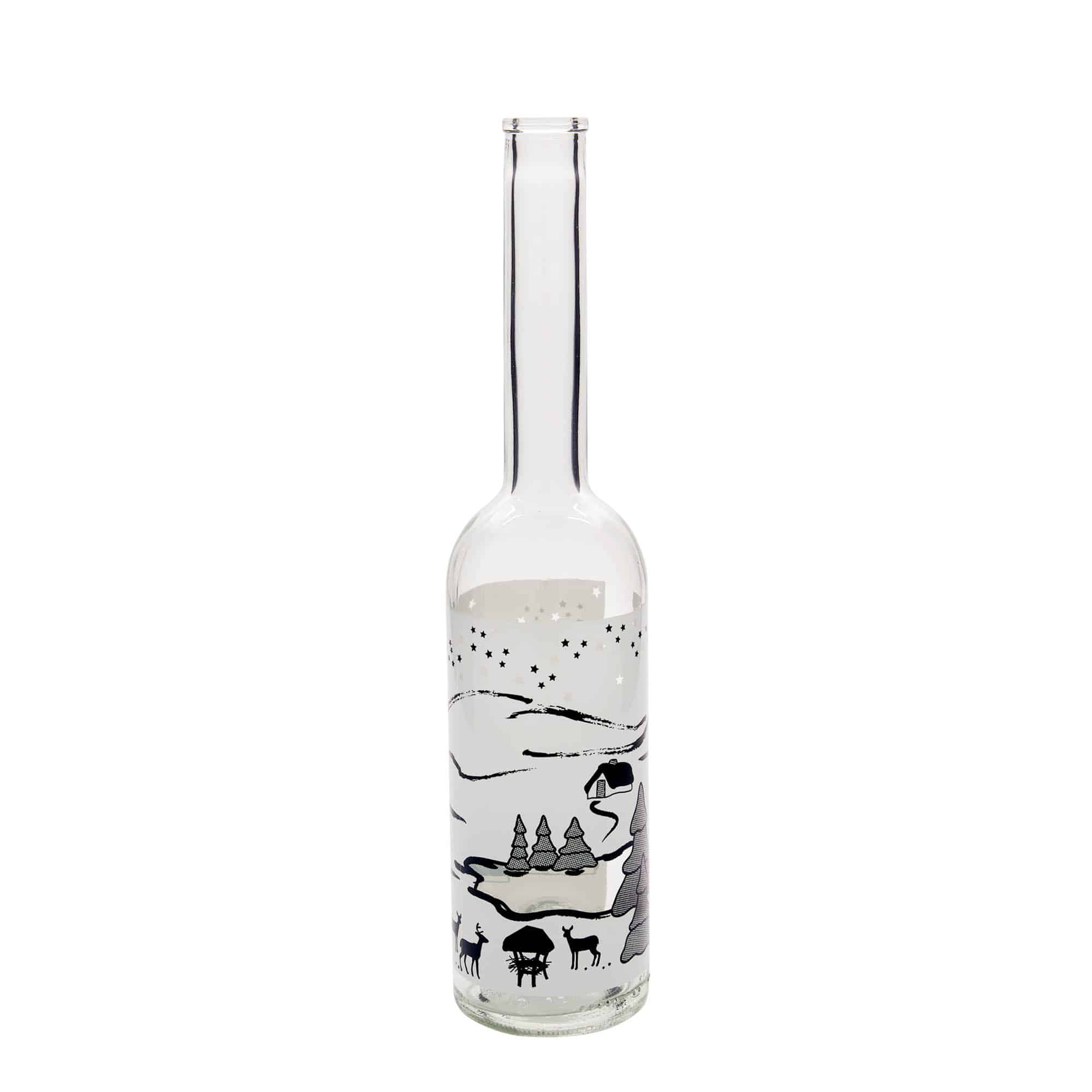 Staklena flaša 500 ml 'Opera', motiv: Zimski san-Bianco, otvor: Pluto Staklena flaša 500 ml 'Opera', motiv: Zimski san-Bianco, otvor: Pluto