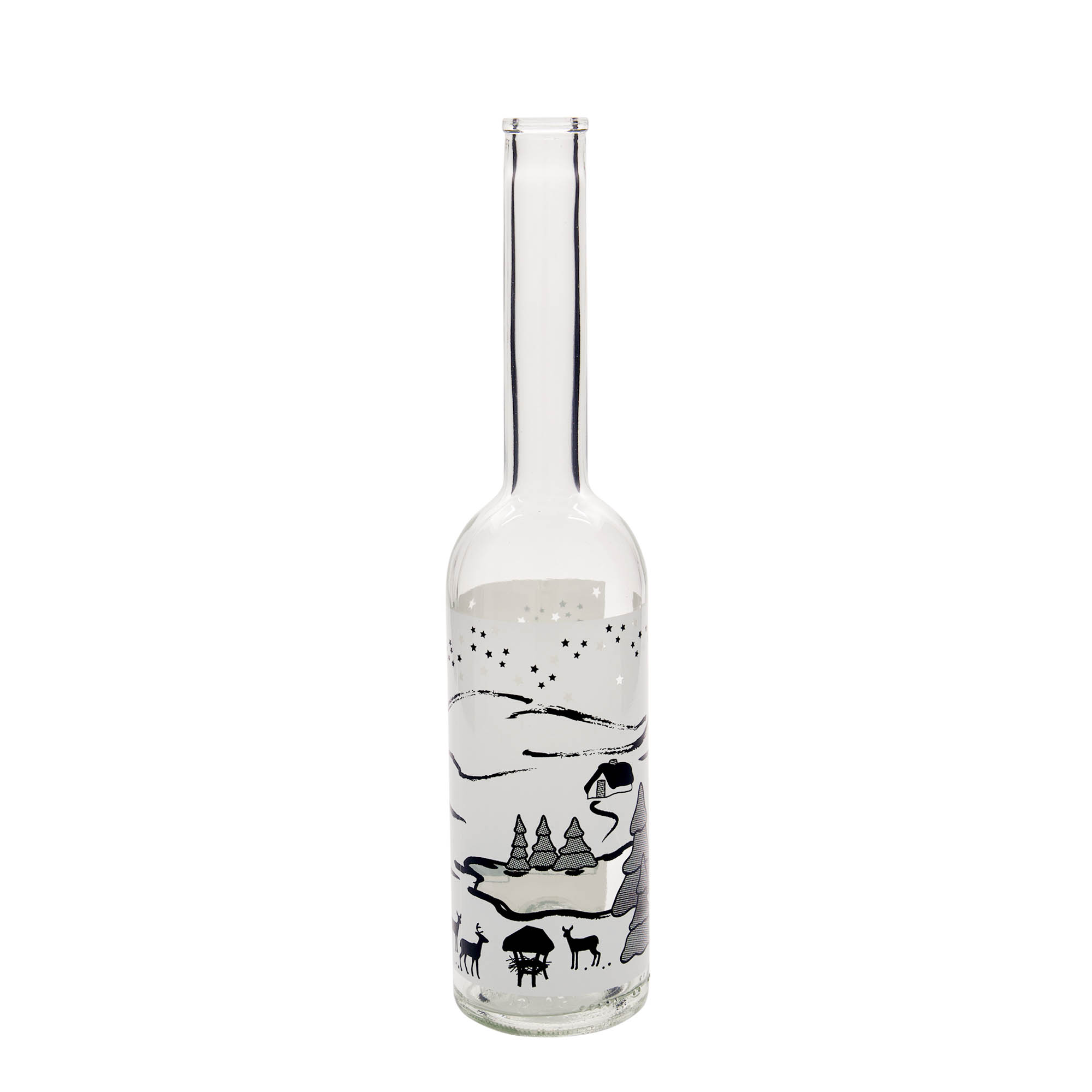 500 ml staklena boca 'Opera', motiv: Zimski san-Bianco, grlo: plutanje