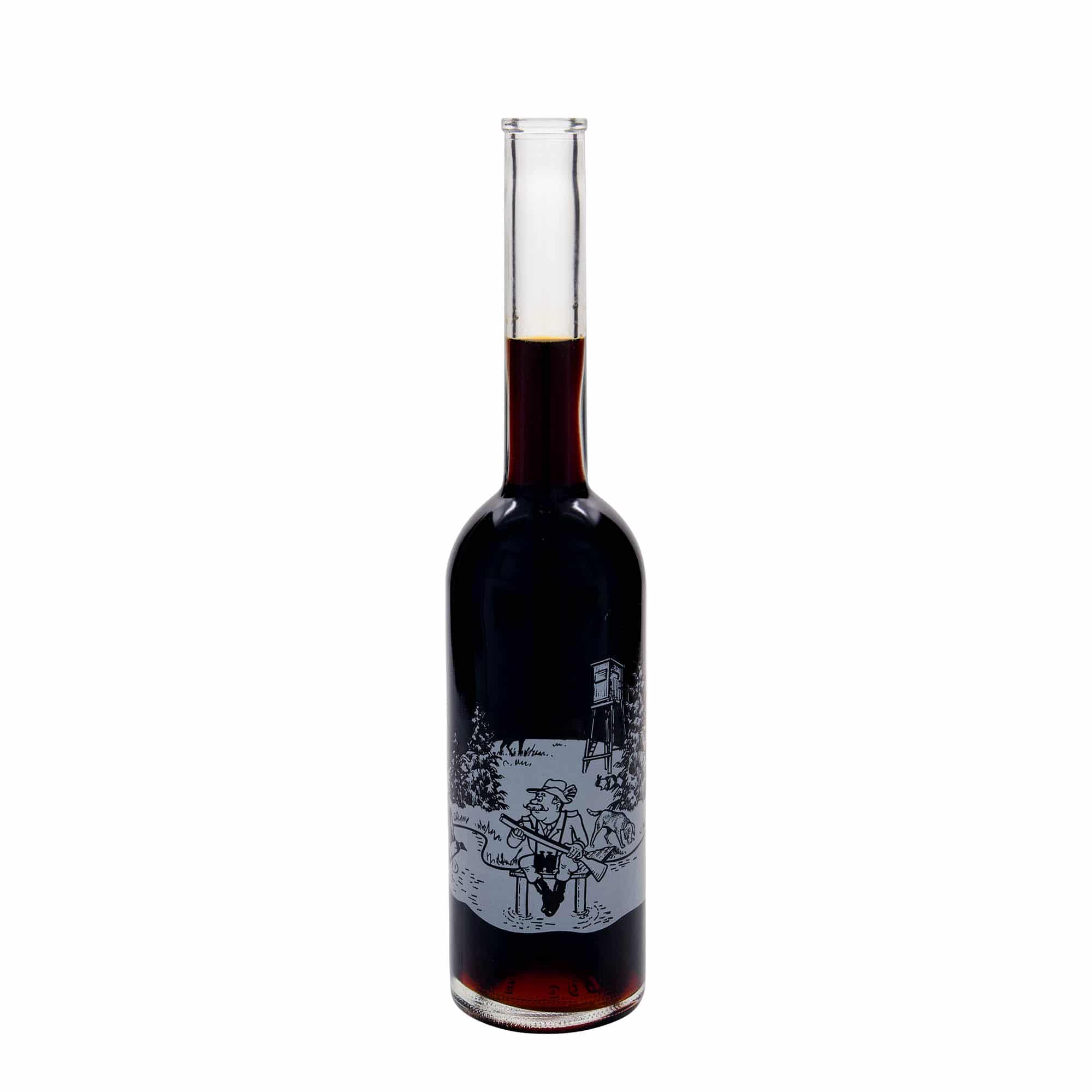 Staklena flaša 500 ml 'Opera', motiv: Lovac, otvor: Pluto