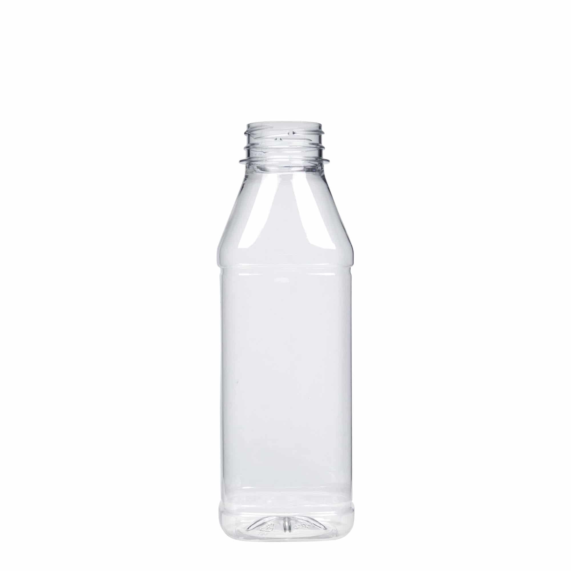 500 ml PET-boca „Milk and Juice Carré“, kvadratna, plastika, grlo: 38 mm