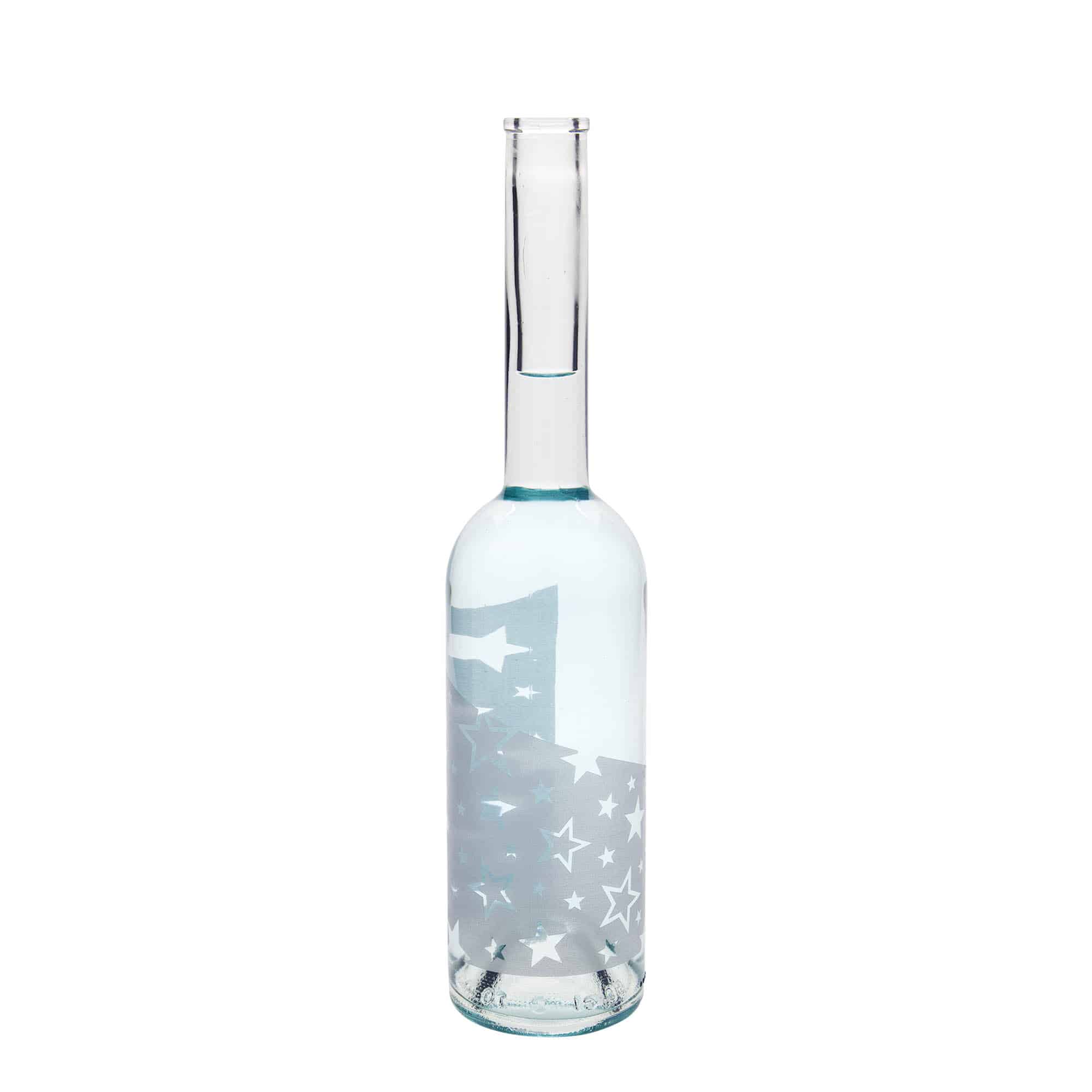 500 ml staklena boca 'Opera', motiv: srebrne zvijezde, otvor: pluta