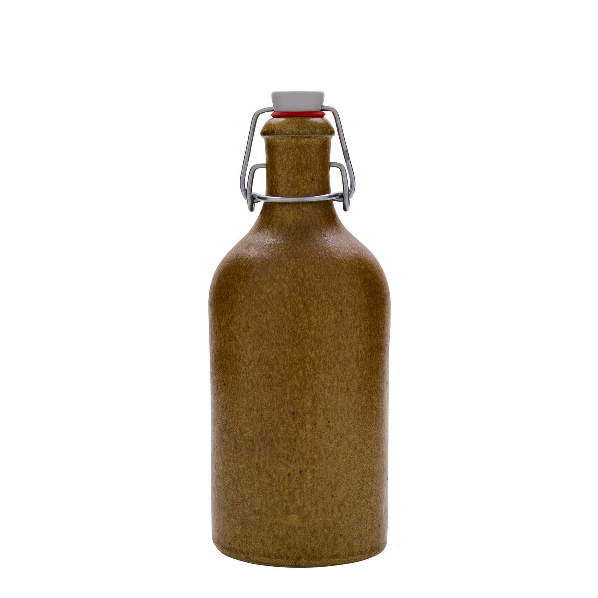 500 ml vrč za glinu, kamenina, smeđe-kristalni, otvor: zatvarač s kopčom