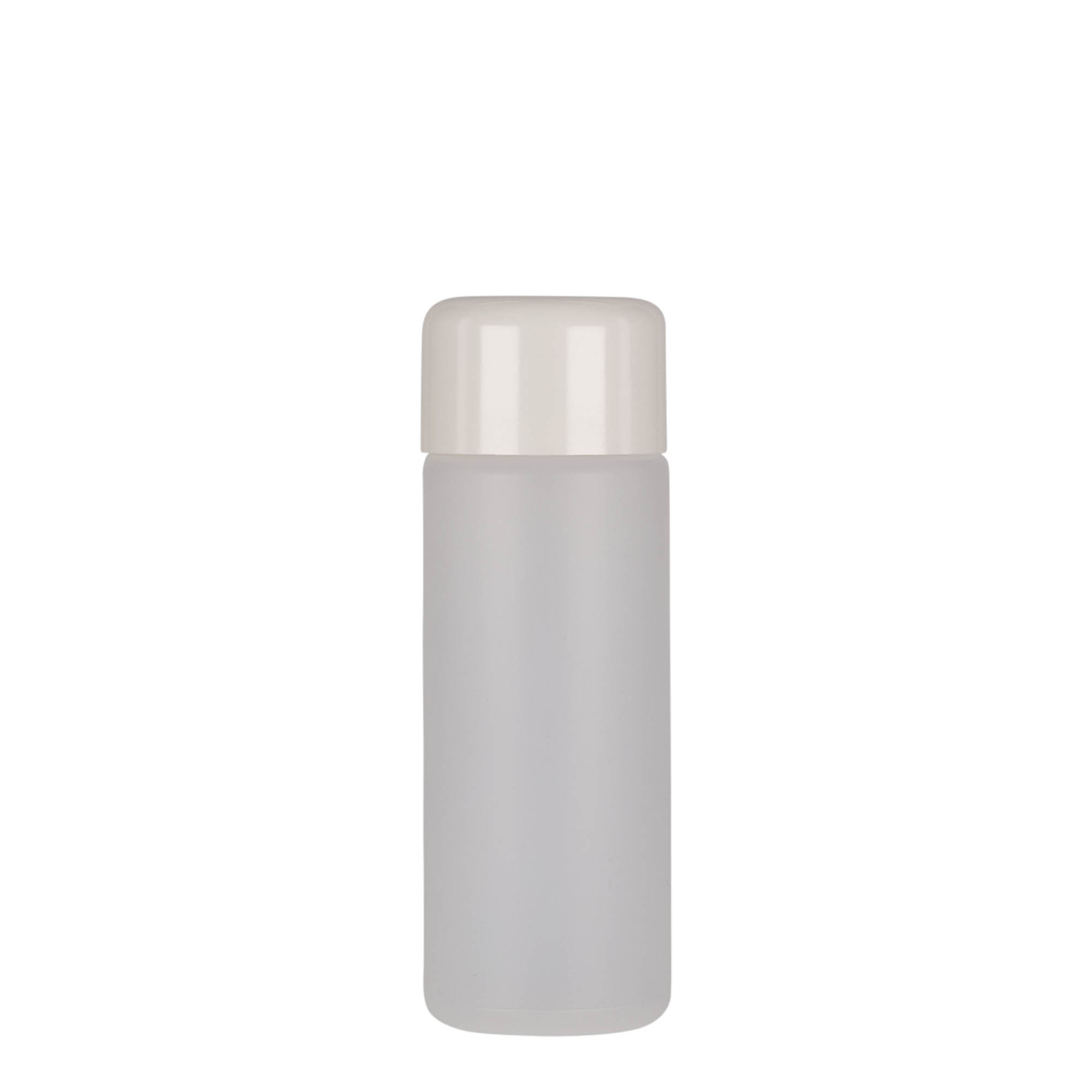 100 ml okrugla bočica, PE-plastika, prirodna, otvor: zatvarač sa navojem