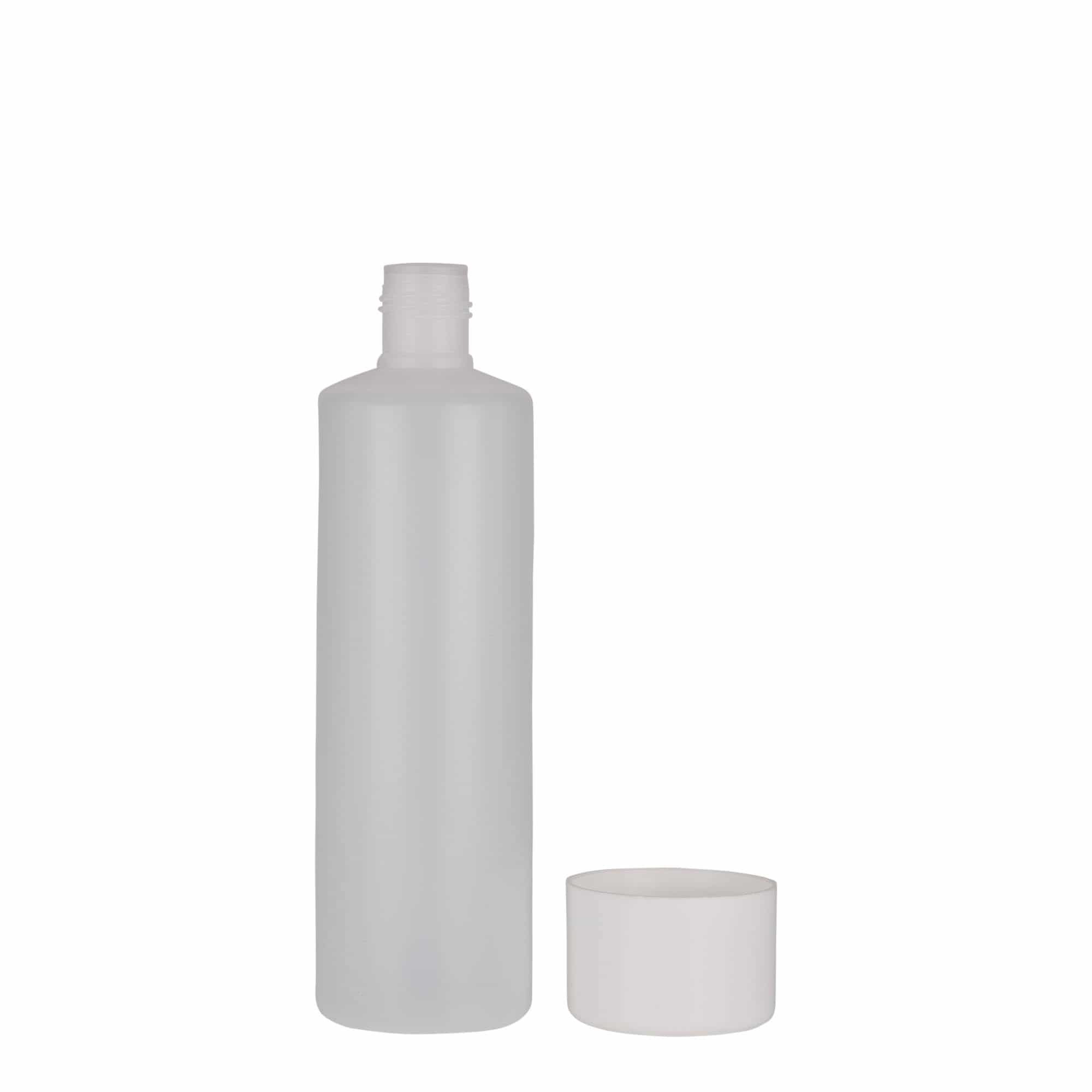 Okrugla flaša 250 ml, PE plastika, prirodna, otvor: Navojni zatvarač