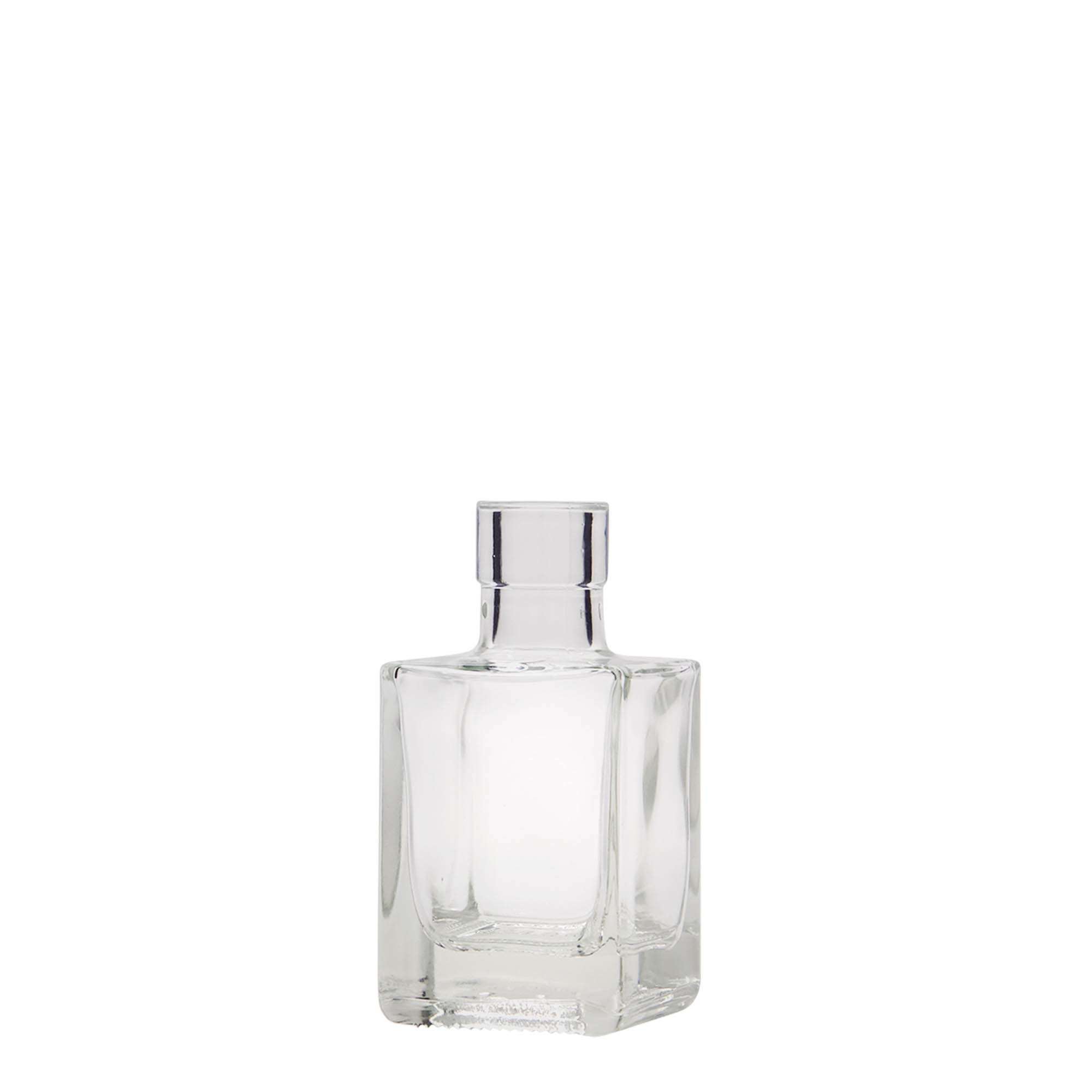 50 ml staklena boca 'Cube', kvadratna, otvor: čep 50 ml staklena boca 'Cube', kvadratna, otvor: čep