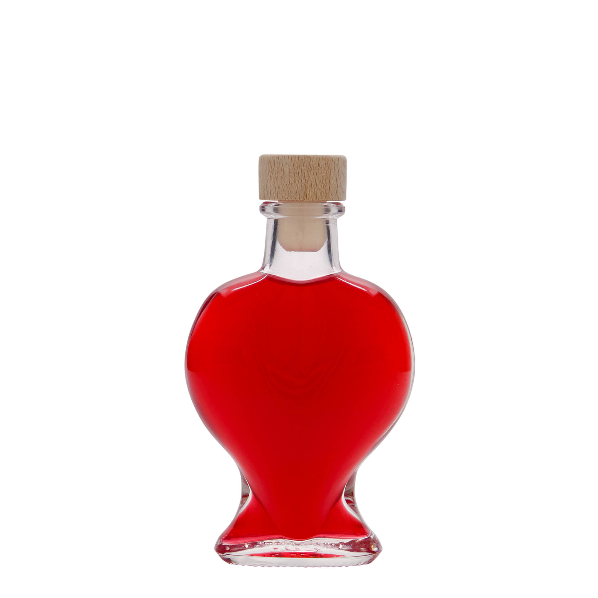 100 ml staklena boca 'Srce', grlo: čep