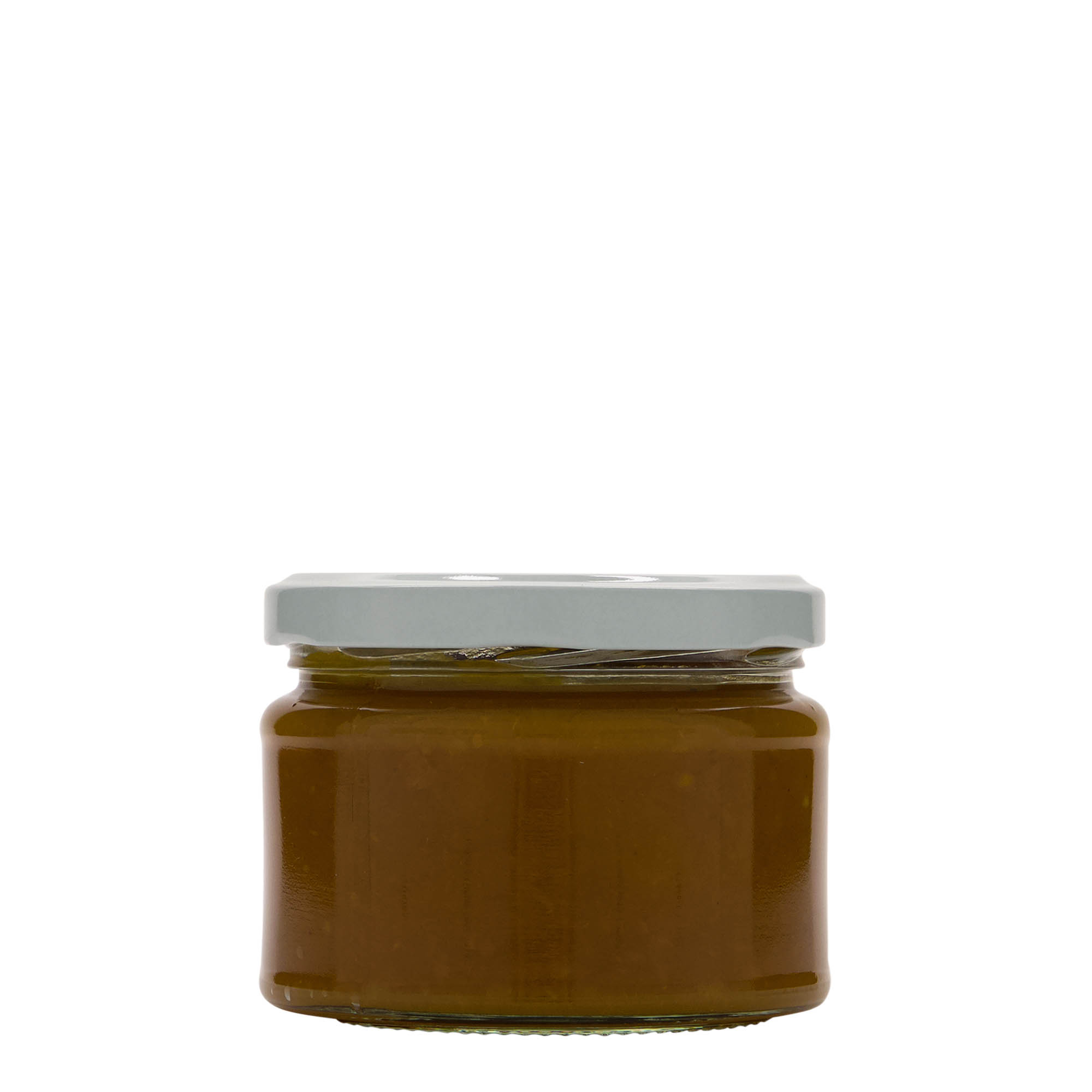 280 ml pljosnata okrugla staklena posuda, otvor: Twist-Off (TO 82)