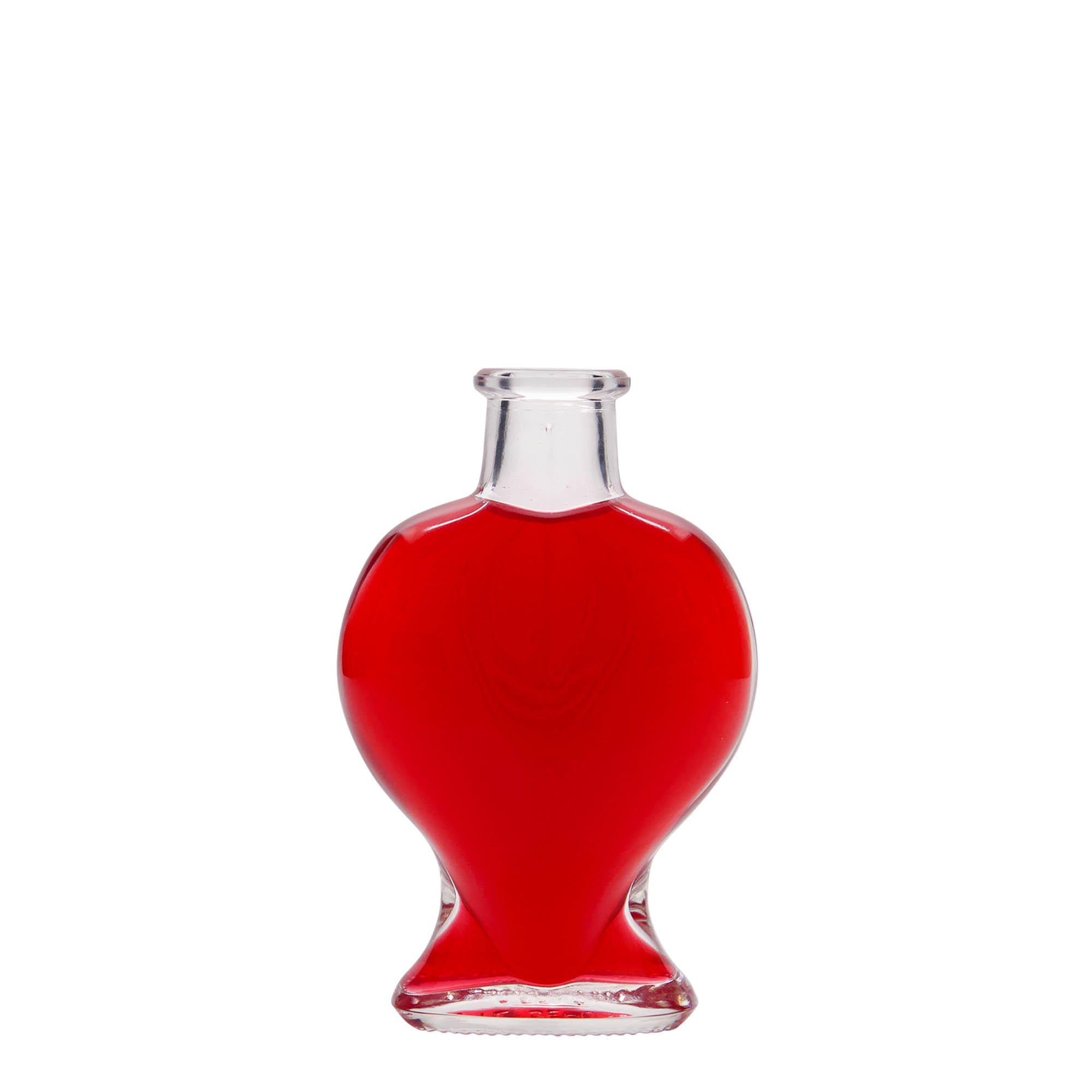 Staklena flaša 100 ml 'Srce', otvor: Pluto