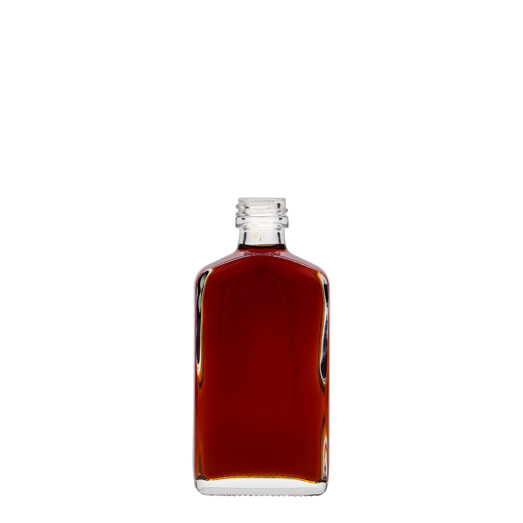 50 ml džepna bočica, pravougaona, staklo, otvor: PP 18