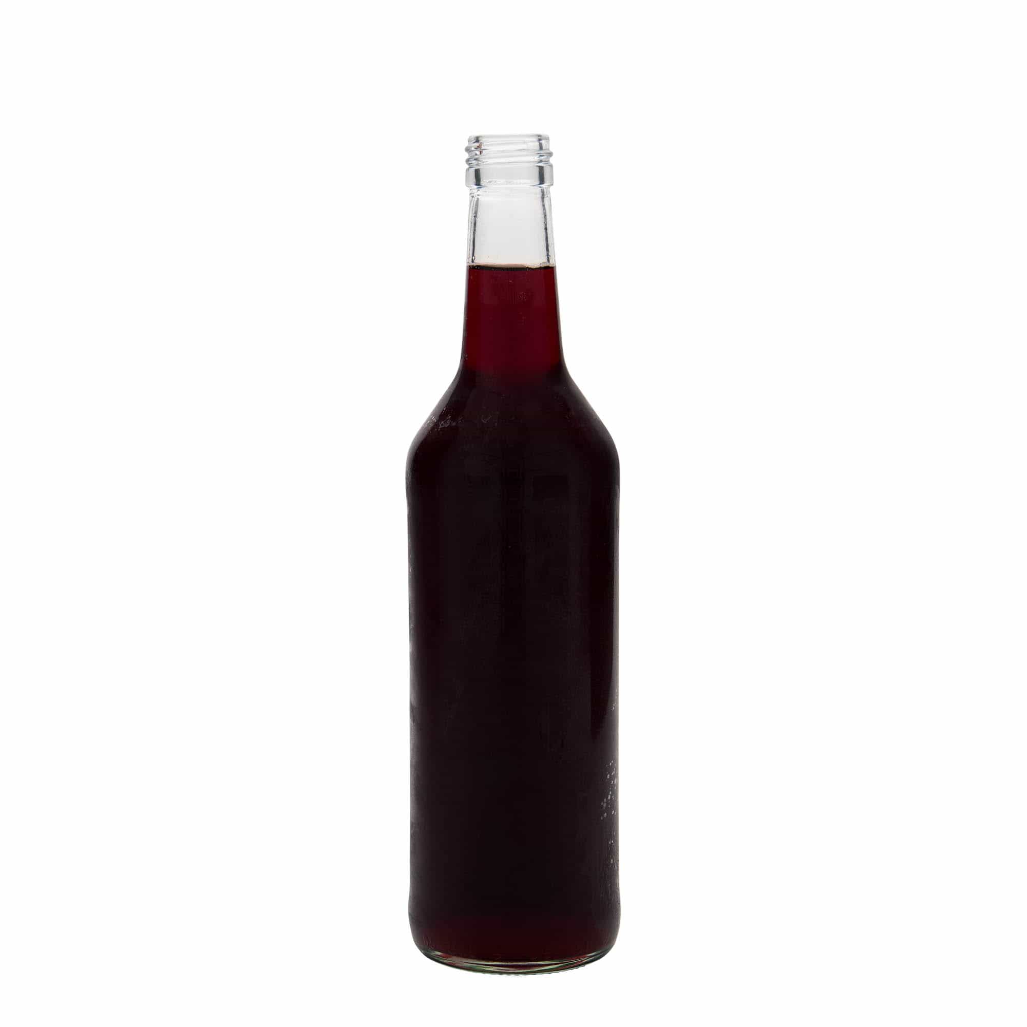 Staklena flaša sa ravnim vratom 500 ml, otvor: PP 28