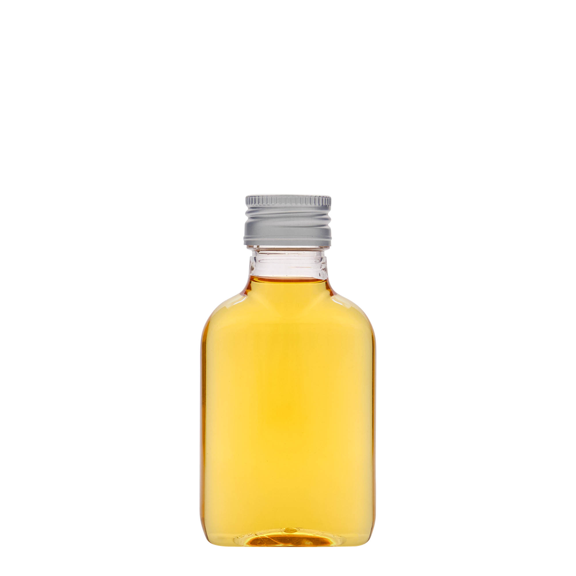 100 ml džepna bočica, ovalna, PET plastika, grlo: PP 28