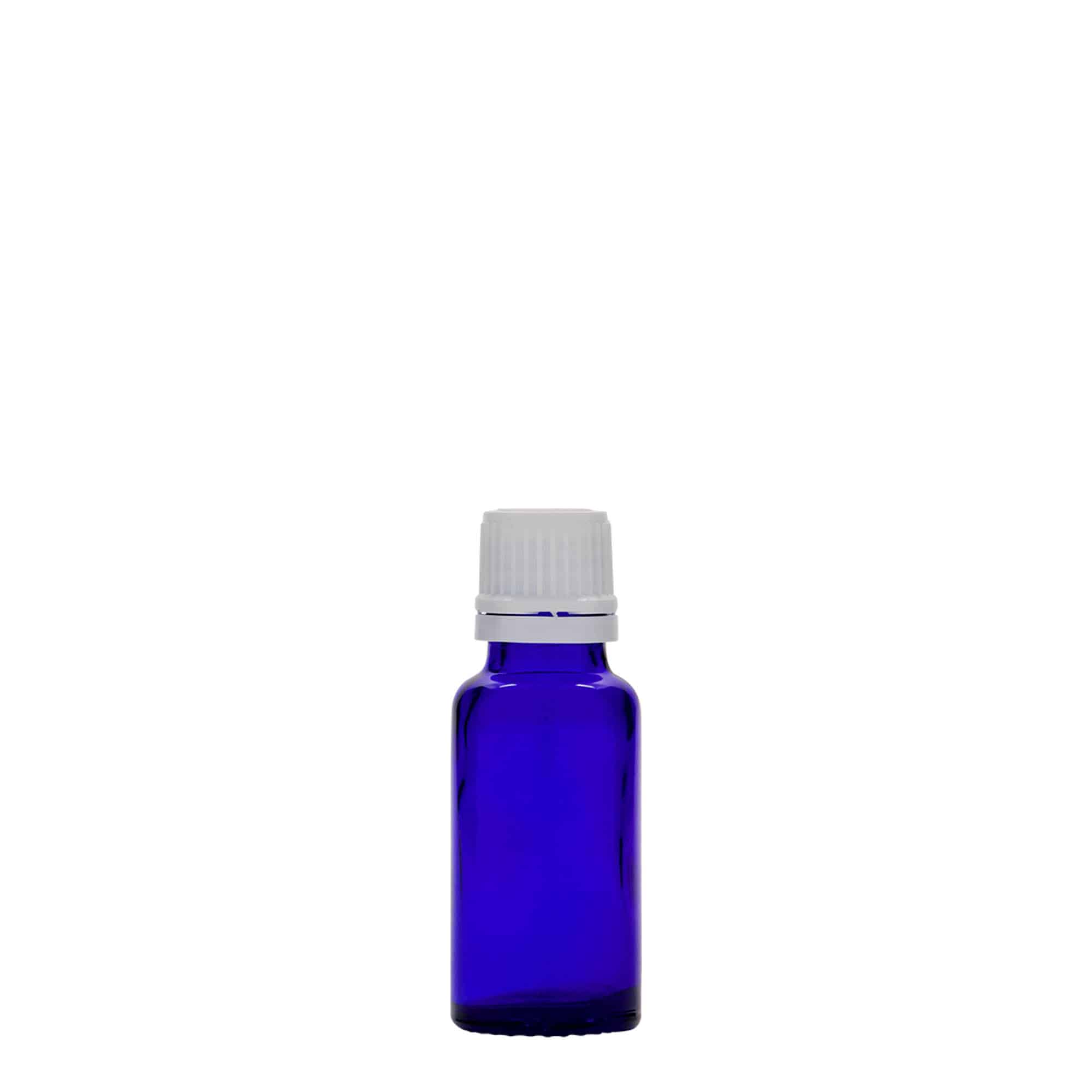 Medicinska flaša 20 ml, staklo, kraljevsko plava, otvor: DIN 18
