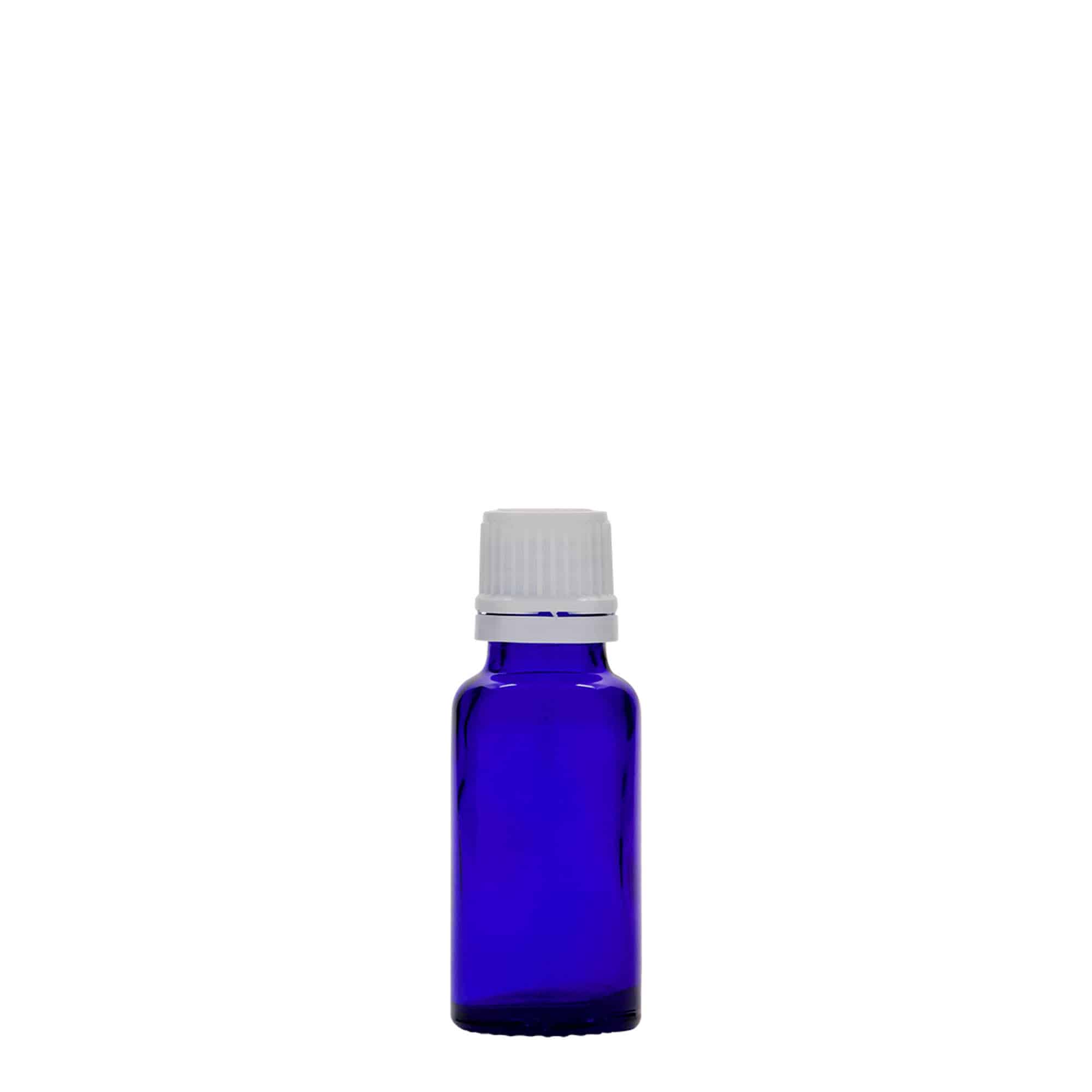 20 ml medicinska bočica, staklo, kraljevsko plava, grlo: DIN 18