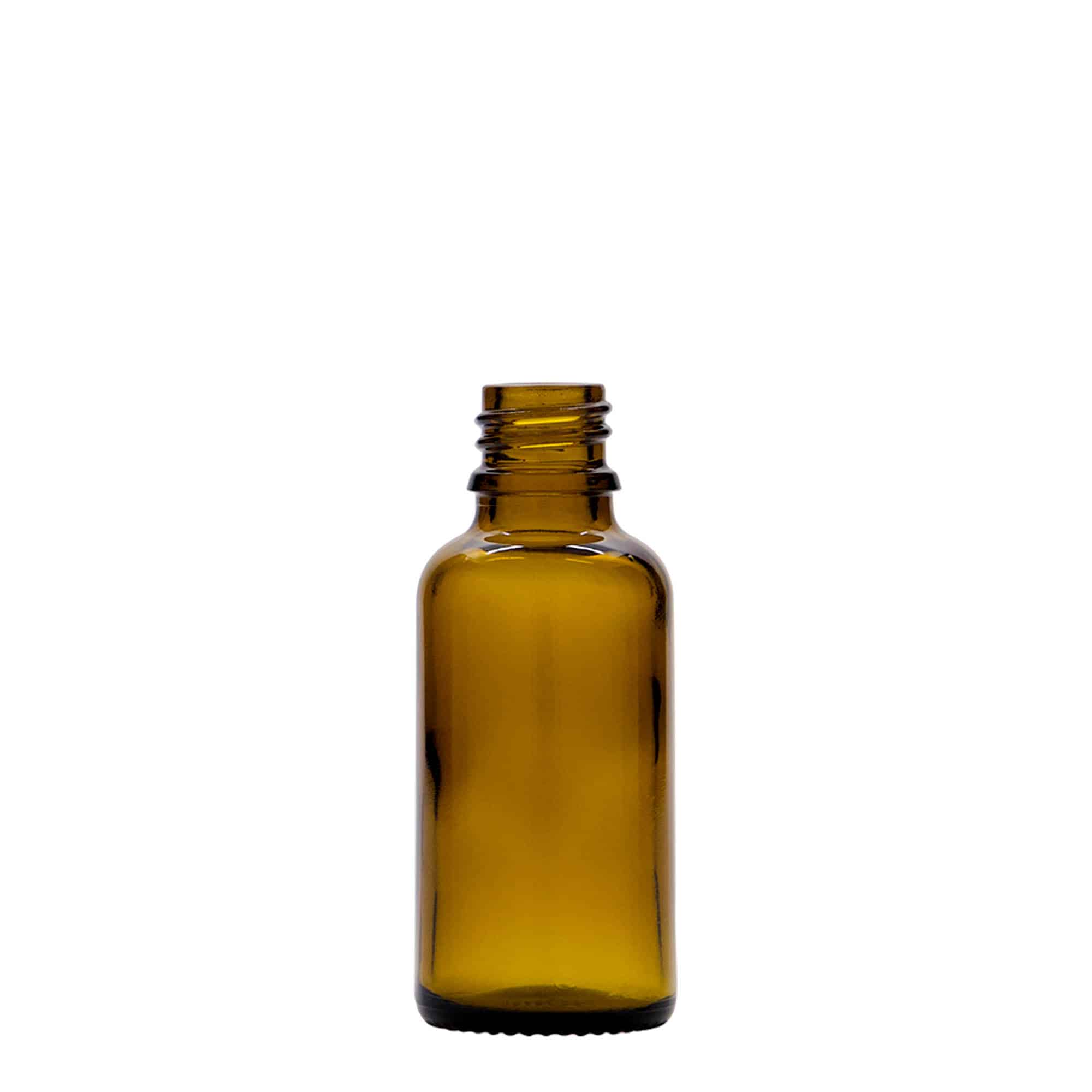 Medicinska flaša sa pipetom 30 ml, staklo, smeđa, otvor: DIN 18
