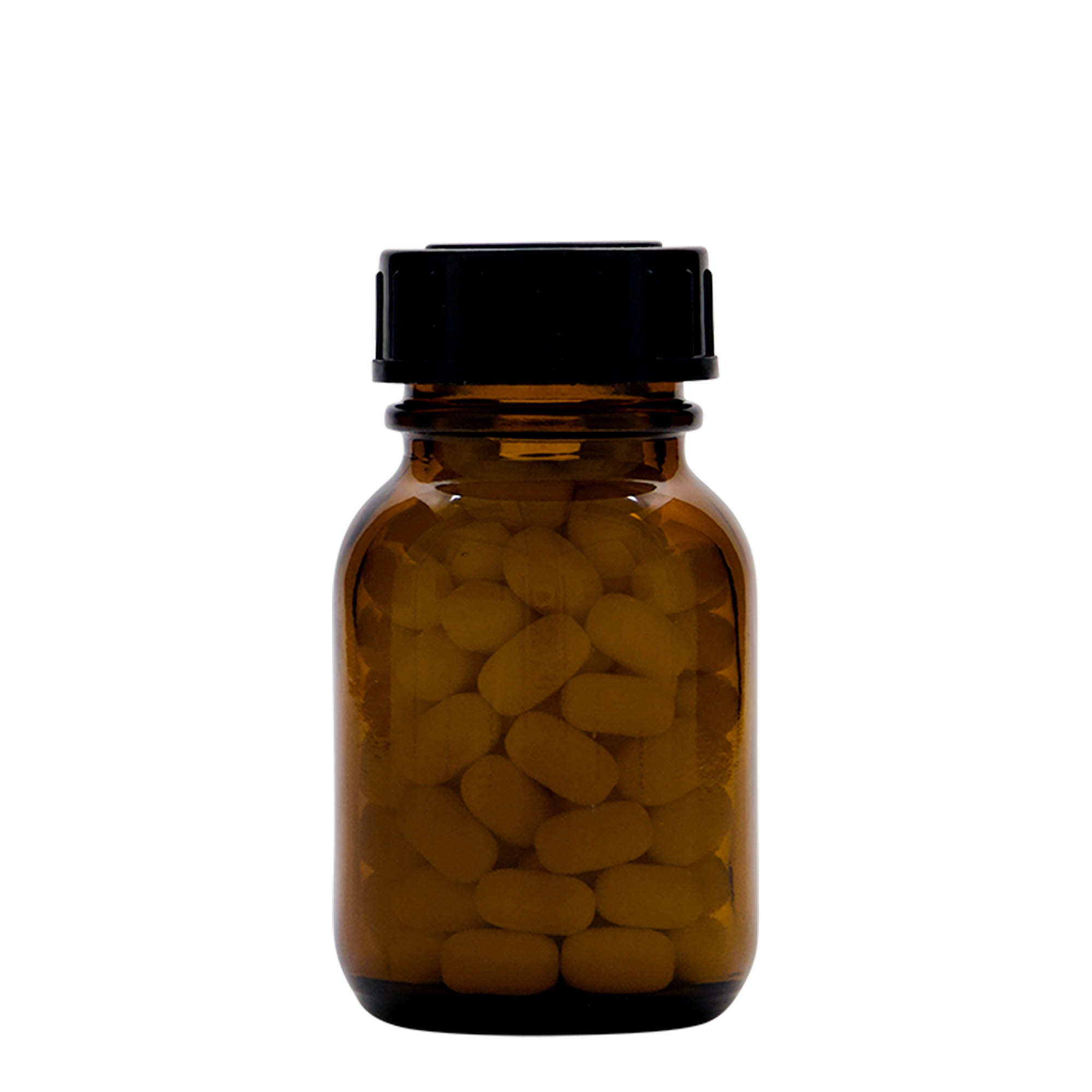 50 ml staklena boca širokog grla, smeđa, grlo: DIN 32