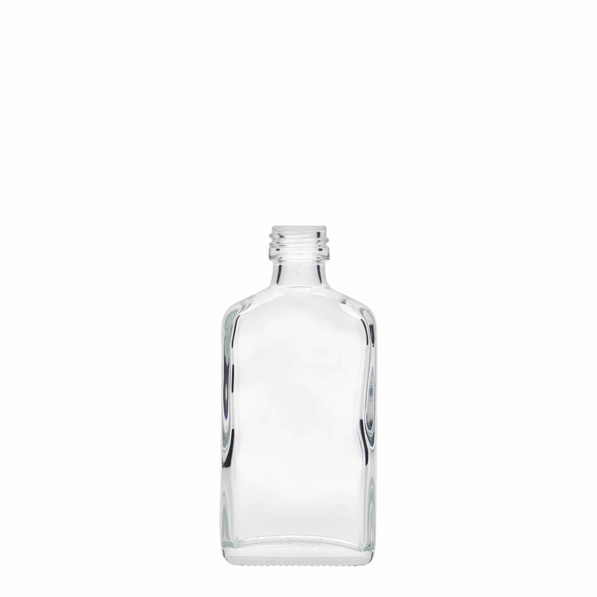 Džepna flaša 50 ml, kvadratna, staklo, otvor: PP 18
