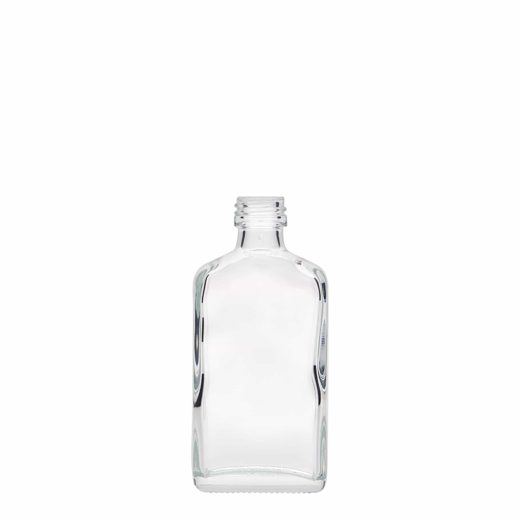 50 ml džepna bočica, pravougaona, staklo, otvor: PP 18