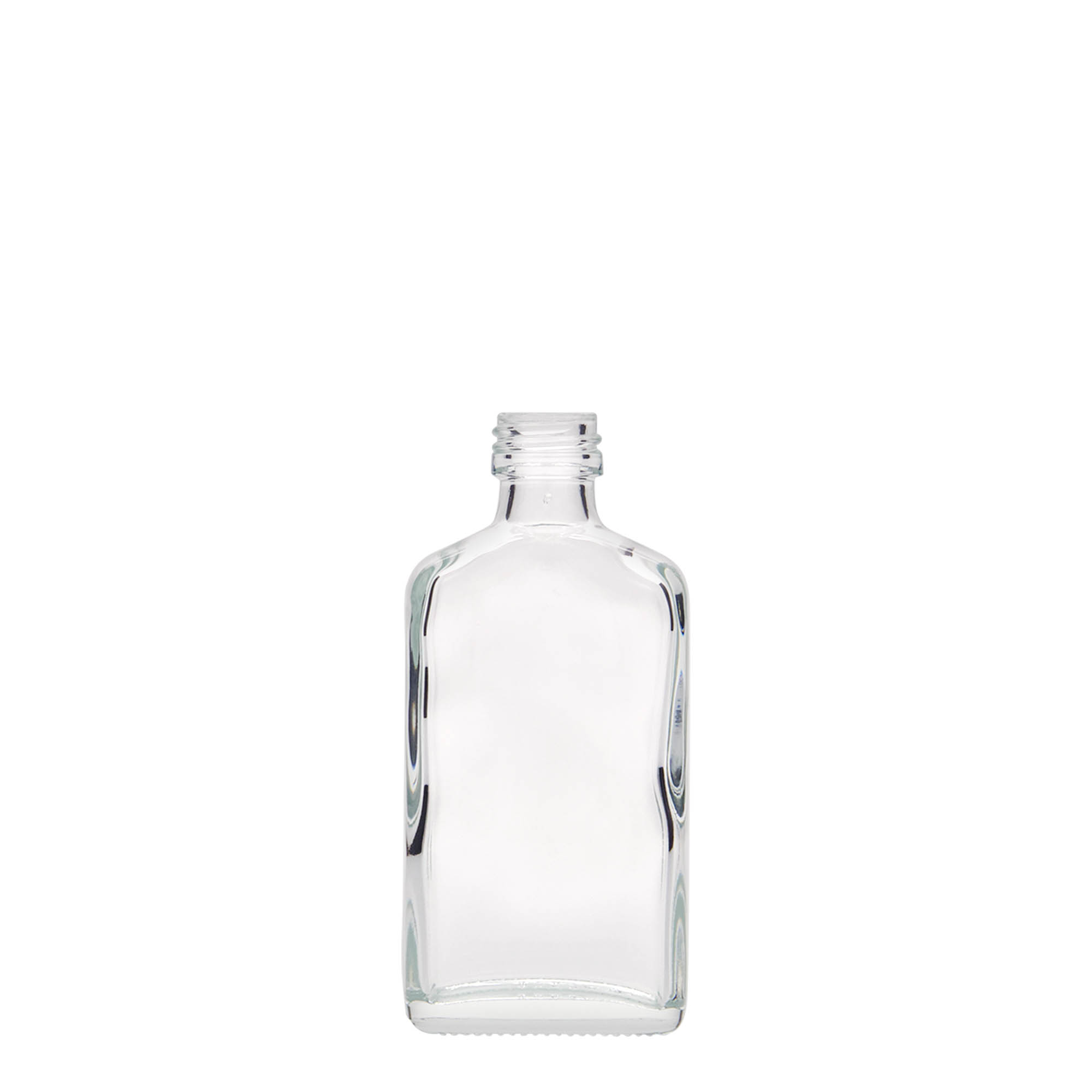 50 ml džepna bočica, pravougaona, staklo, otvor: PP 18
