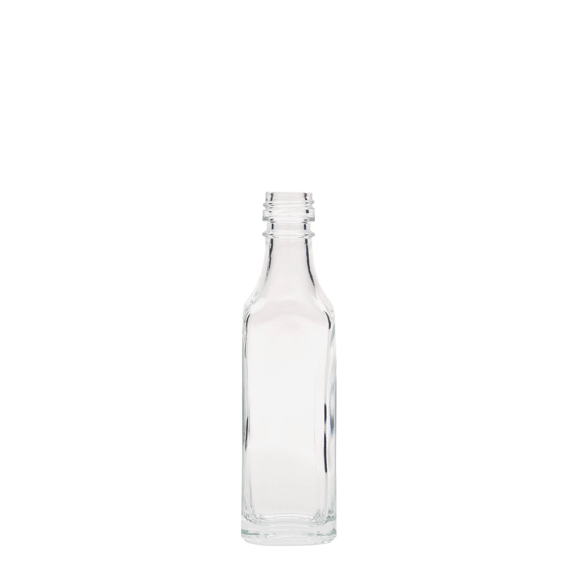 50 ml staklena boca 'Siena', četvrtasta, otvor: PP 18