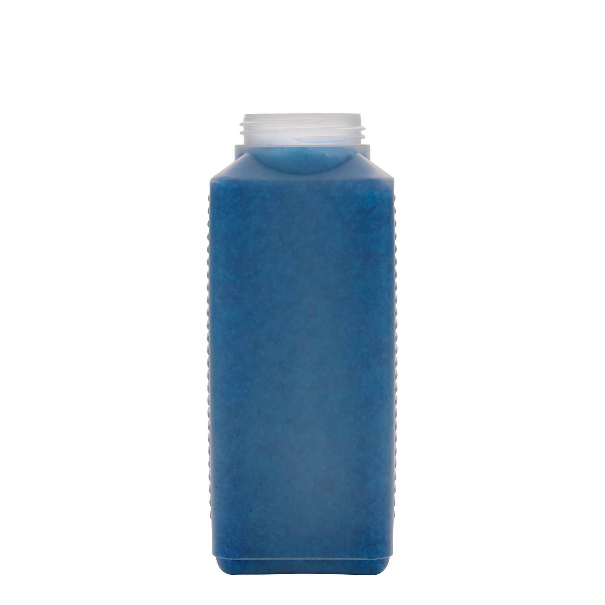 1.000 ml boca širokog grla, pravougaona, HDPE plastika, prirodna, otvor: DIN 60 EPE