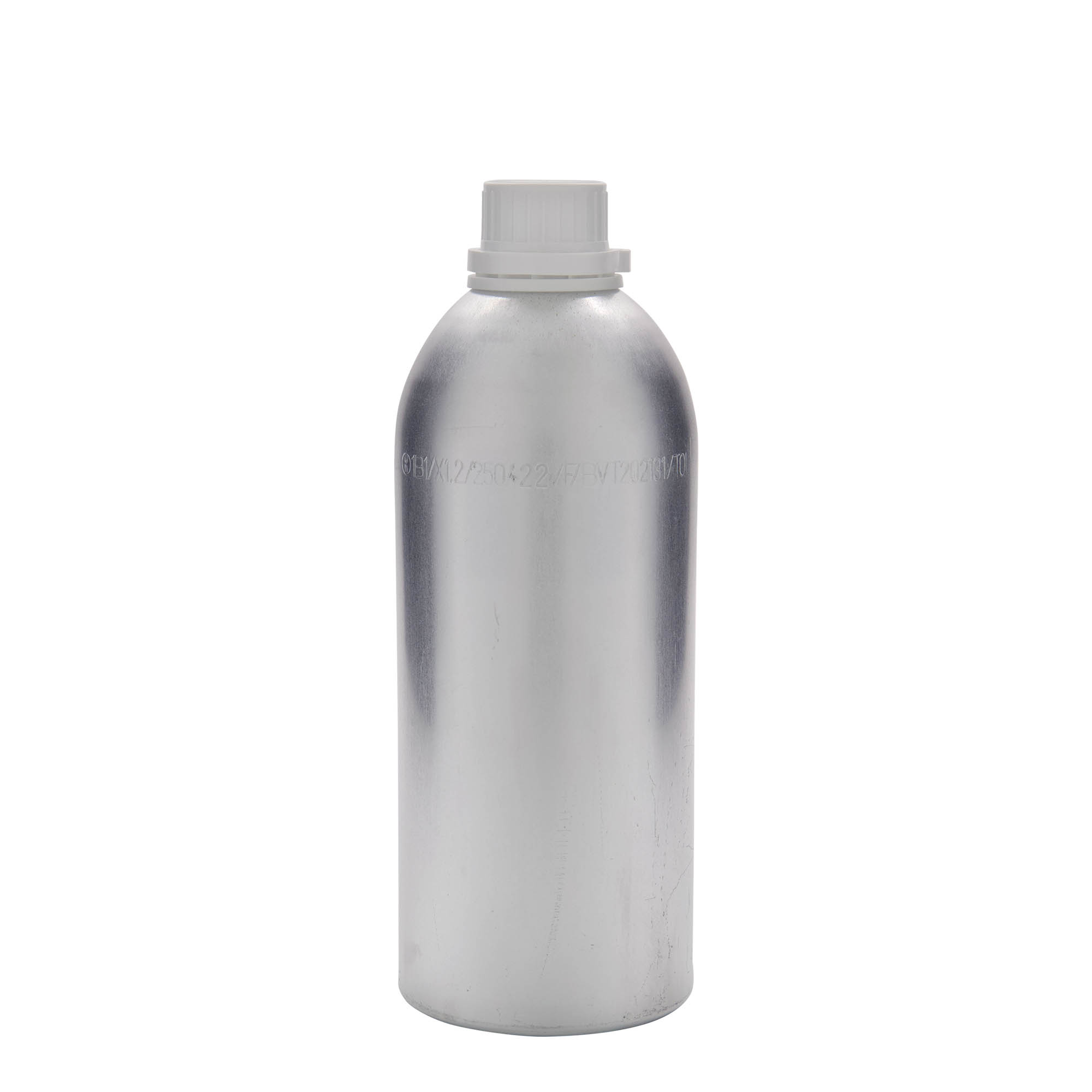 1100 ml aluminijska boca, metal, srebrna, grlo: DIN 32