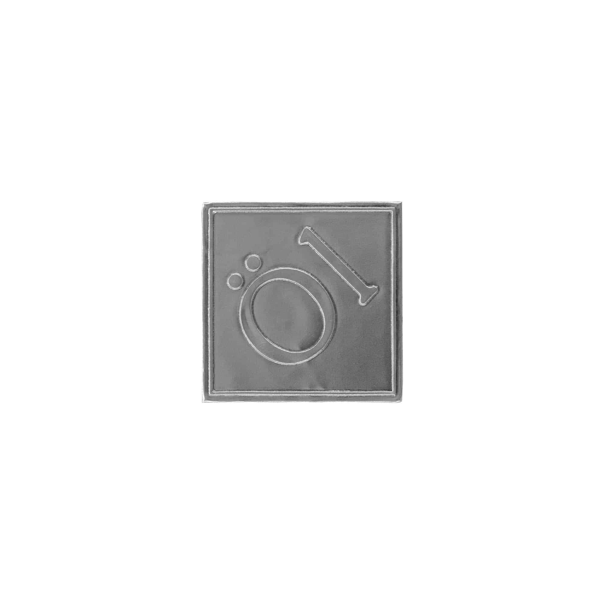 Limena etiketa 'Ulje', kvadratna, metal, srebrna Limena etiketa 'Ulje', kvadratna, metal, srebrna