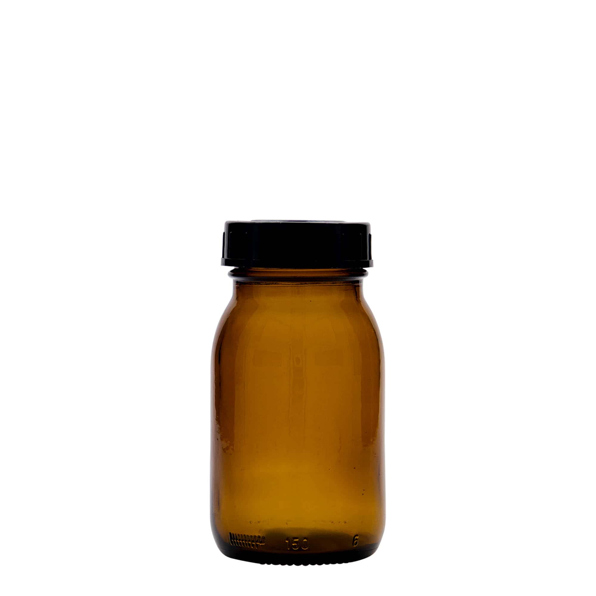 150 ml staklena boca širokog grla, smeđa, grlo: DIN 45
