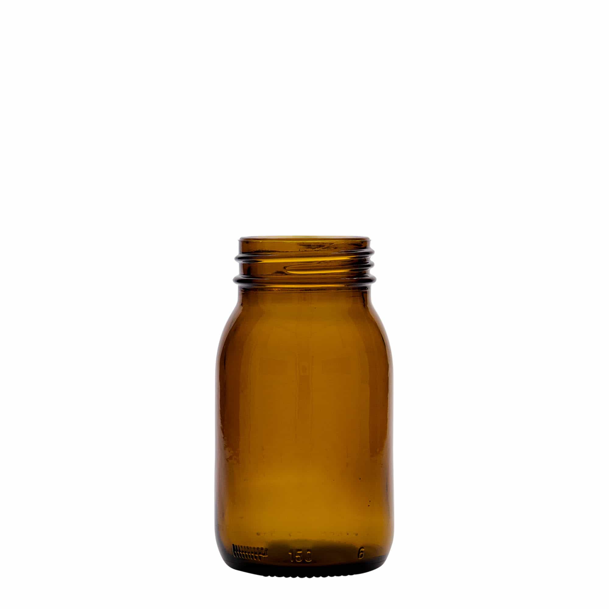 150 ml staklena boca širokog grla, smeđa, grlo: DIN 45