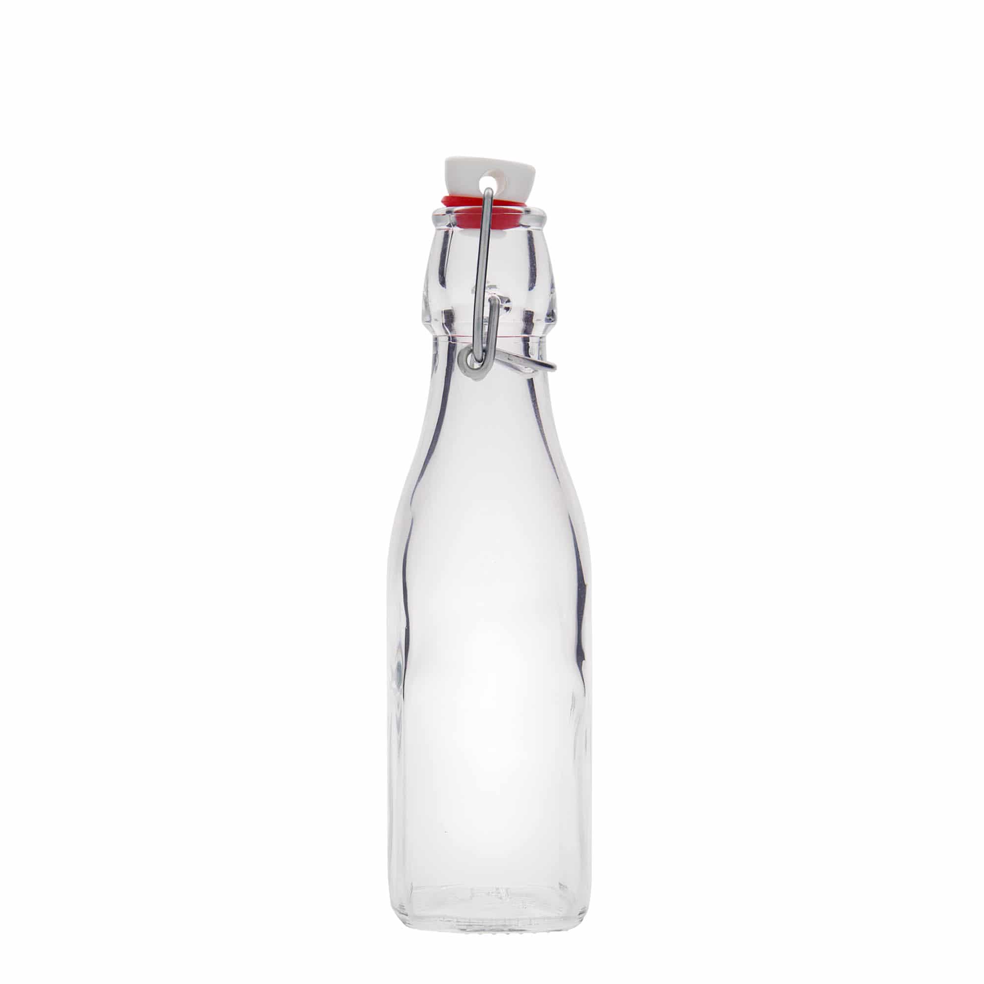 250 ml staklena boca „Swing, četvrtasta, grlo: zatvarač s kopčom“