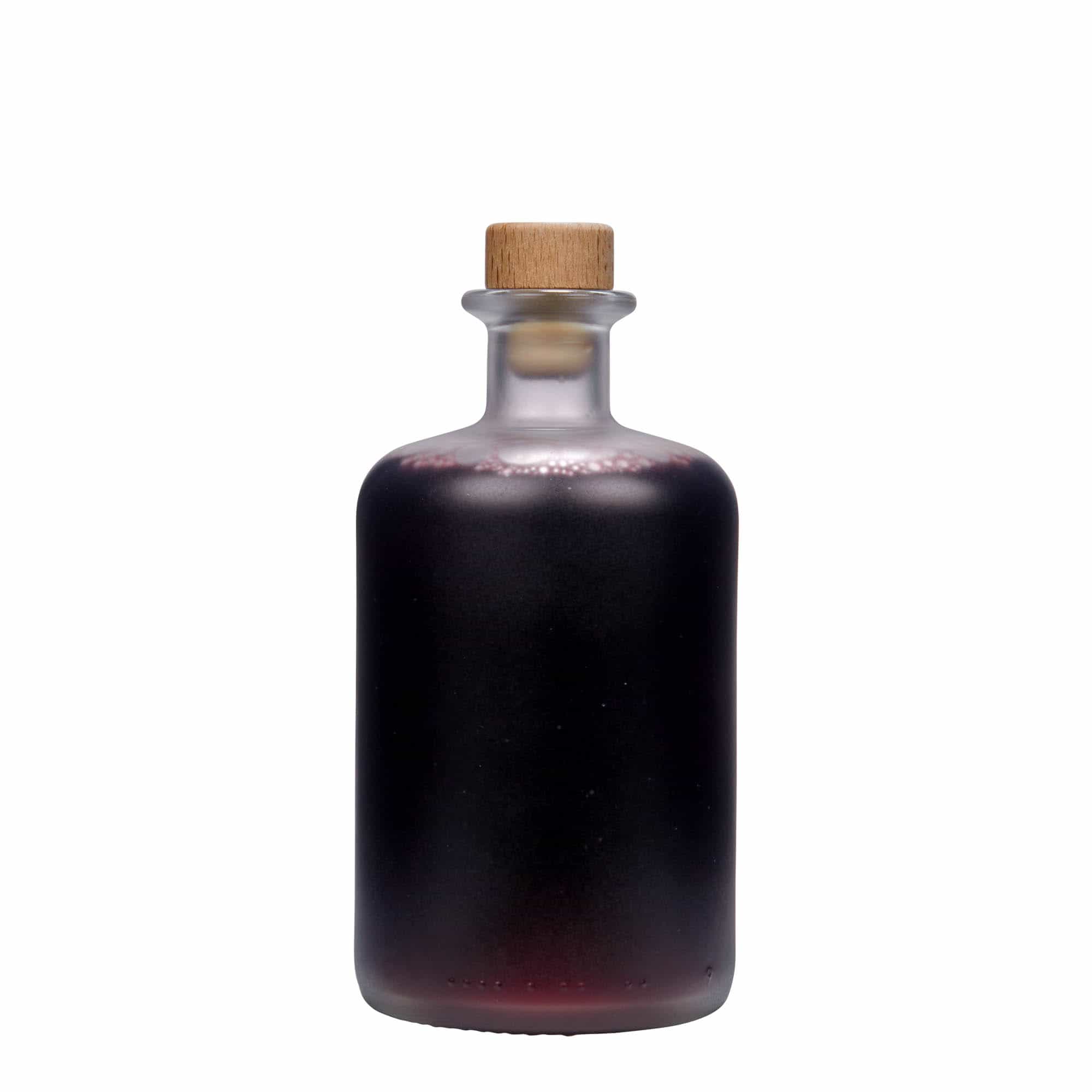 Staklena apotekarska flaša 500 ml, efekat leda, otvor: Pluto
